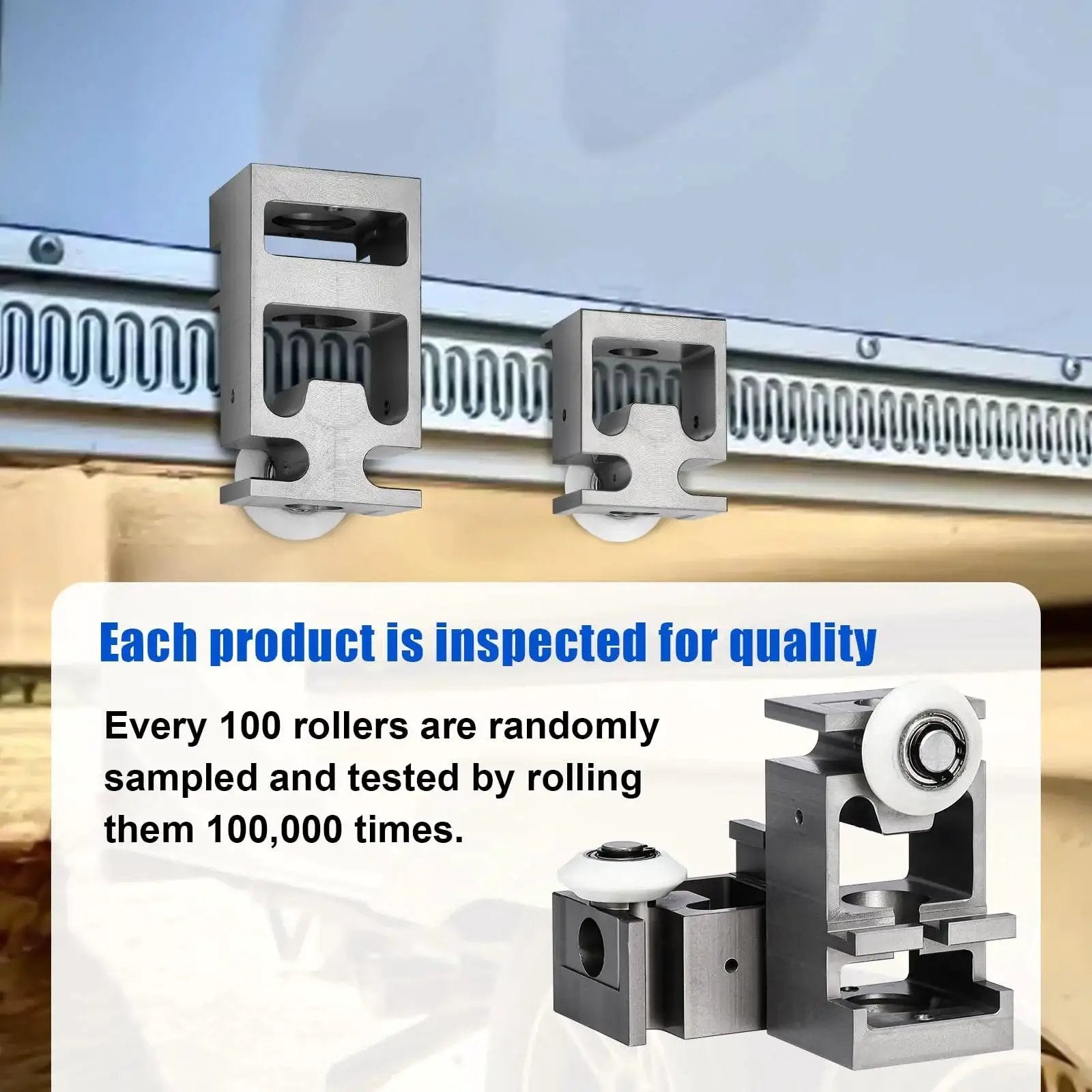 RV Schwintek Bearing Block Kit For In Wall Slide Outs with aluminum blocks and inspection text