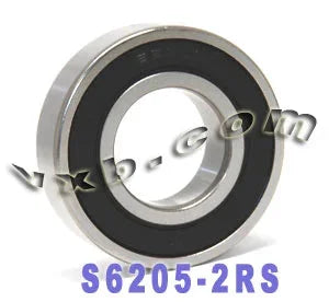 Stainless Steel 6205-2RS Bearing 25x52x15mm - Sealed