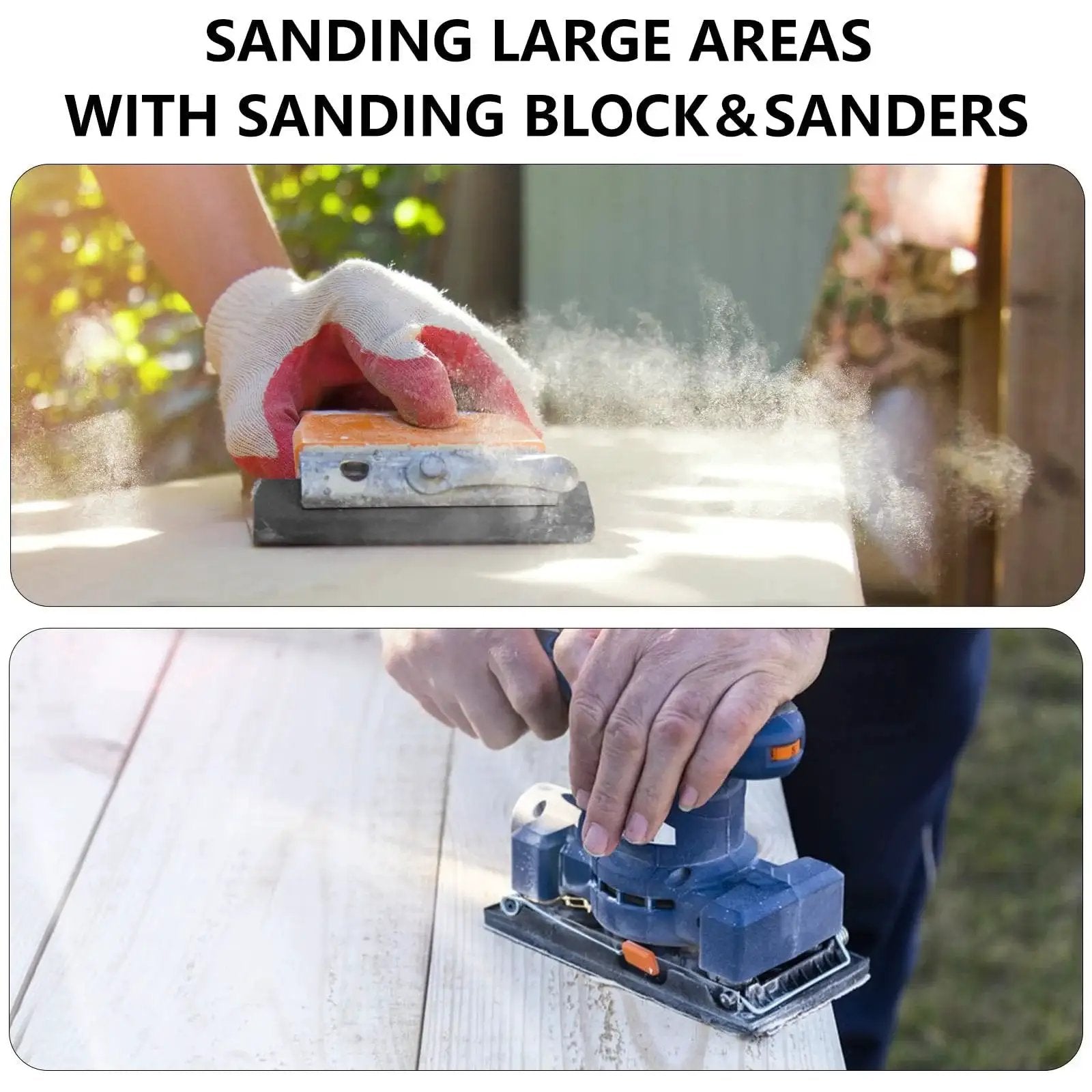 Versatile Sandpaper Set With 21 Wet Dry Sheets Covering 7 Grits 120 220 400 600 800 1000 2000 used with sanding block and electric sander