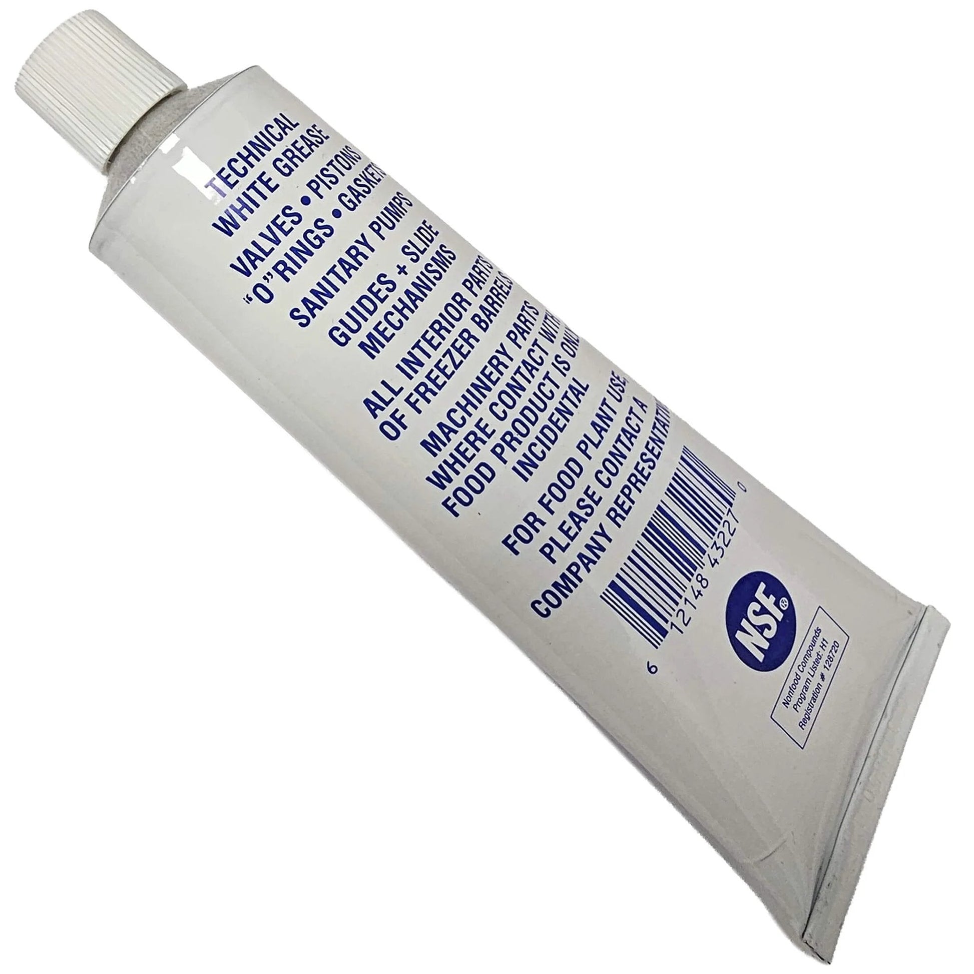 White tube of Petrol-Gel Lubricant, 4oz with blue text and NSF logo visible on side