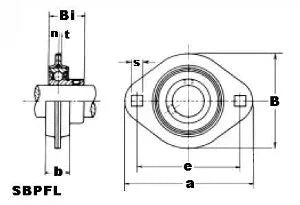 SBPFL207-22 Pressed Steel Bearing 2-Bolt 1 3/8" Flanged Mounted