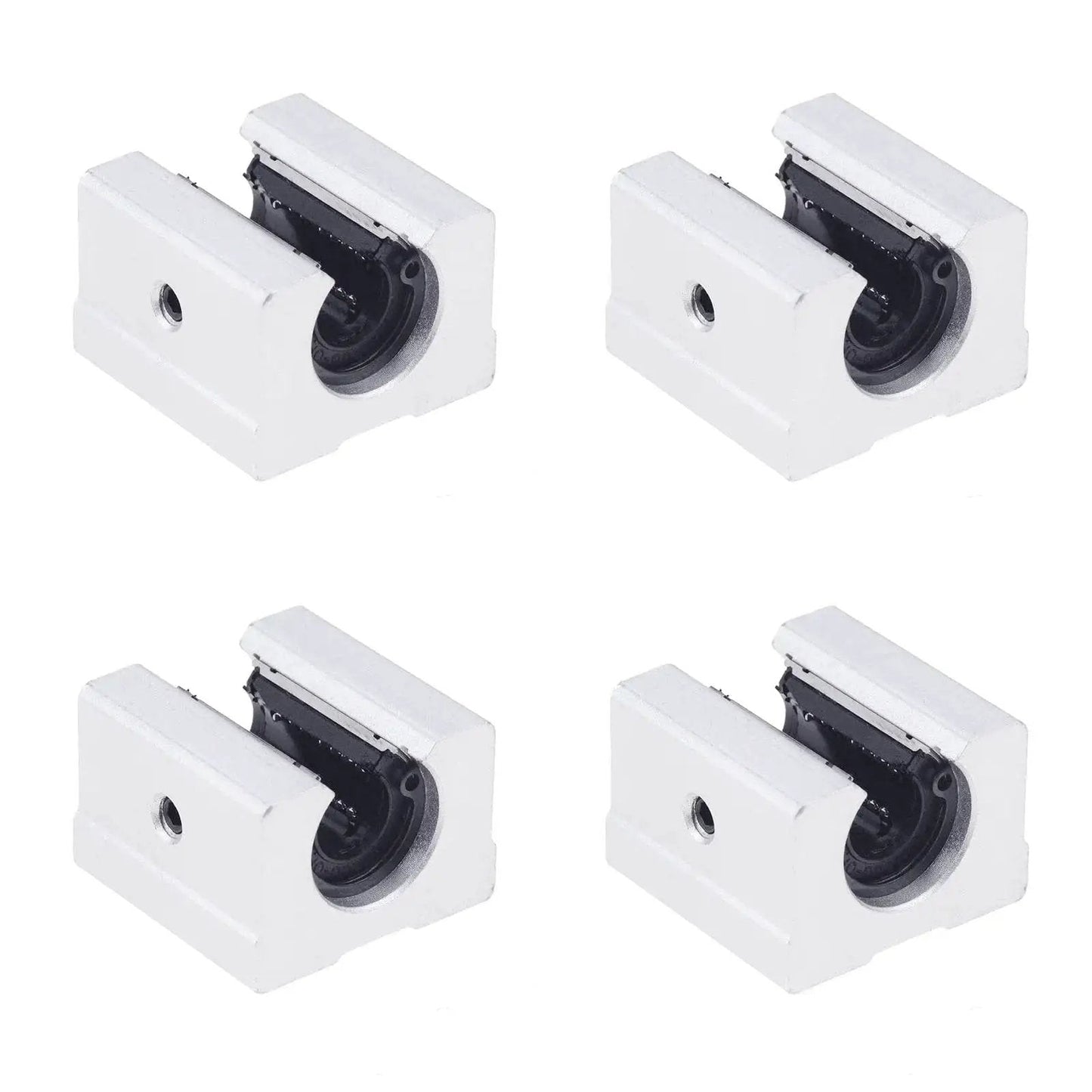 Four Piece SBR Linear Ball Bearing Blocks Set For 20mm SBR Rails And Guides, Aluminum CNC Parts, top view