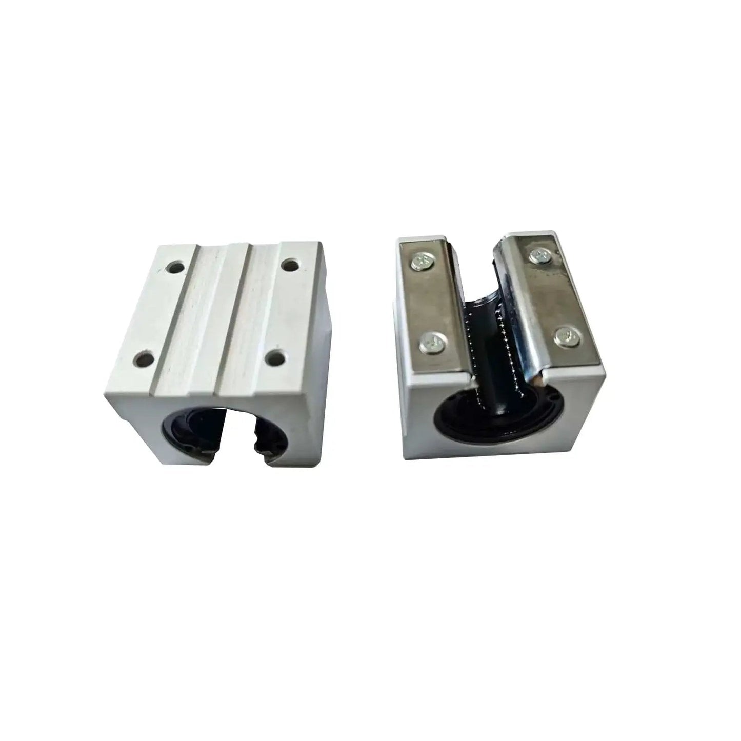 Two Pack 12mm SBR12UU Linear Bearing Pillow Blocks Open Type For CNC Routers And DIY Mills Aluminum Alloy Block Front View