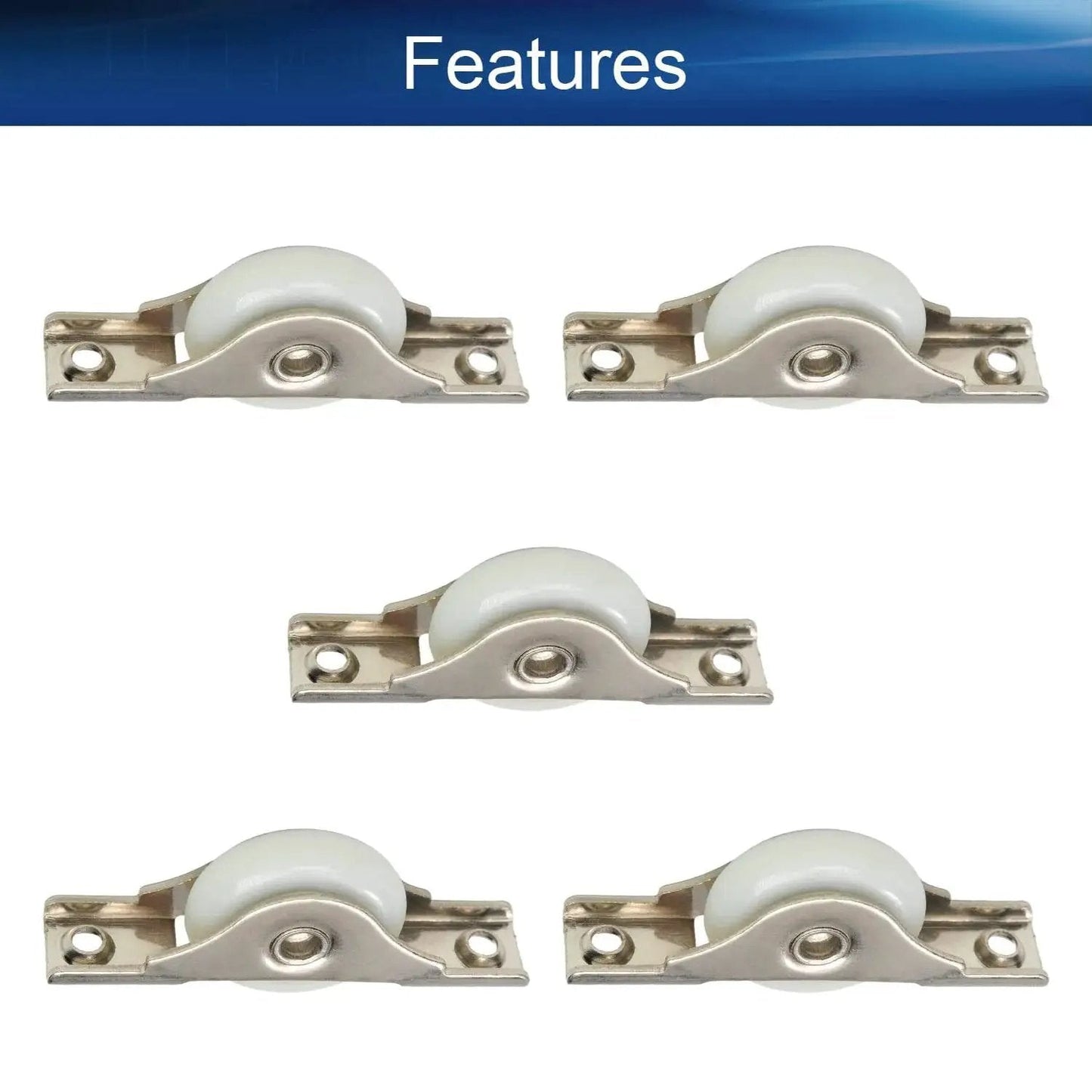 5 Pieces Screen Door Rollers With 29mm Wheel Diameter Nylon Pulley And Stainless Steel Shell With Durable Electroplating Finish