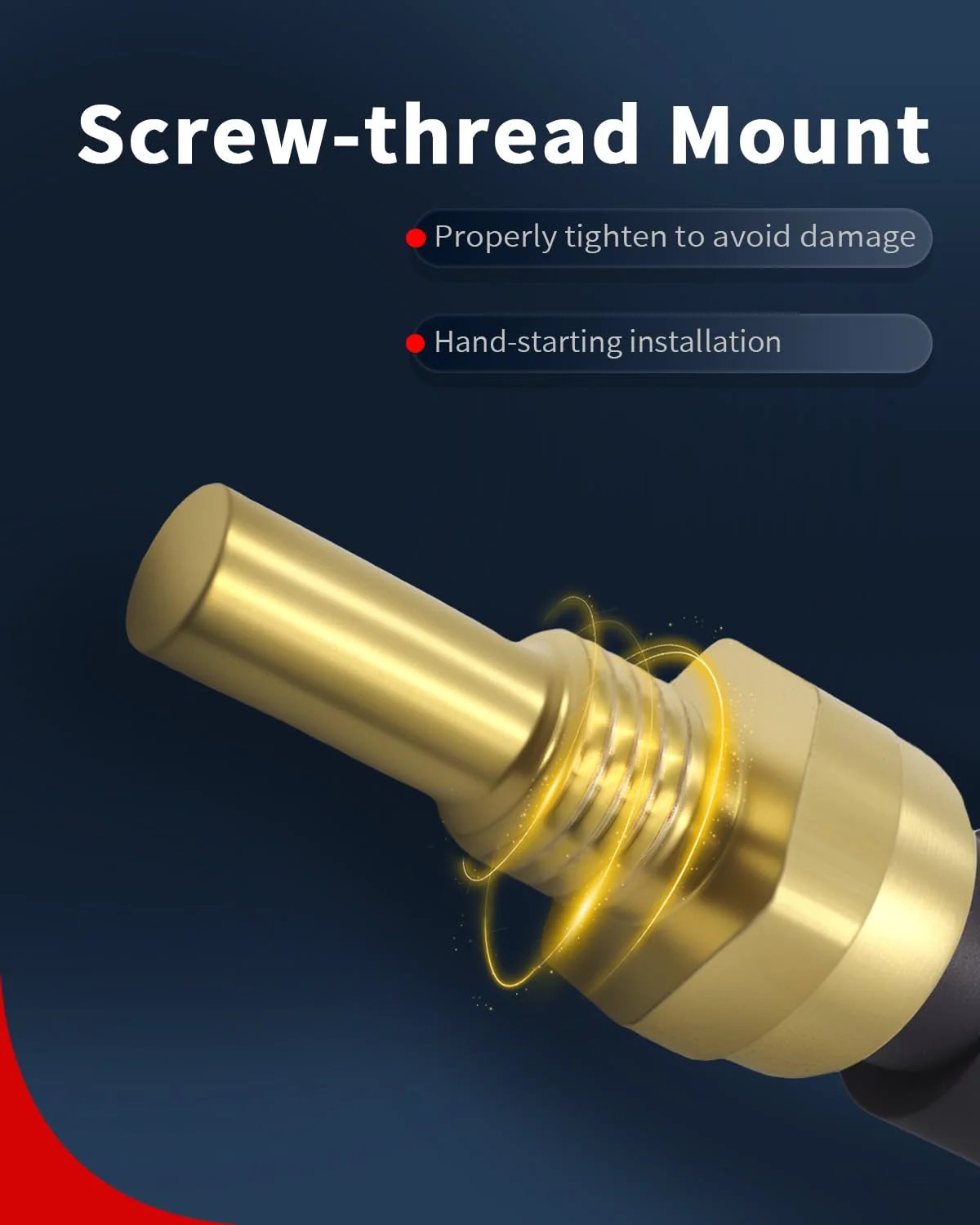 Close-up view of Engine Coolant Temperature Sensor ECT Water Temperature Sensor for Chevy and GMC rides with screw-thread mount.