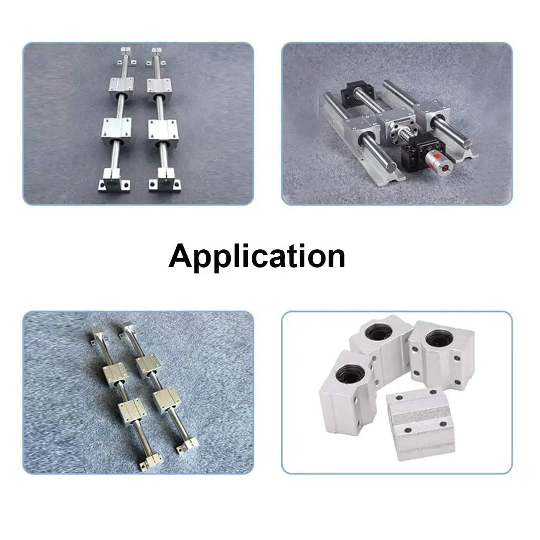 SCS20UU 20mm Linear Bearing Slide Block Set for CNC and 3D Printers in application showing aluminum housing and low friction guide