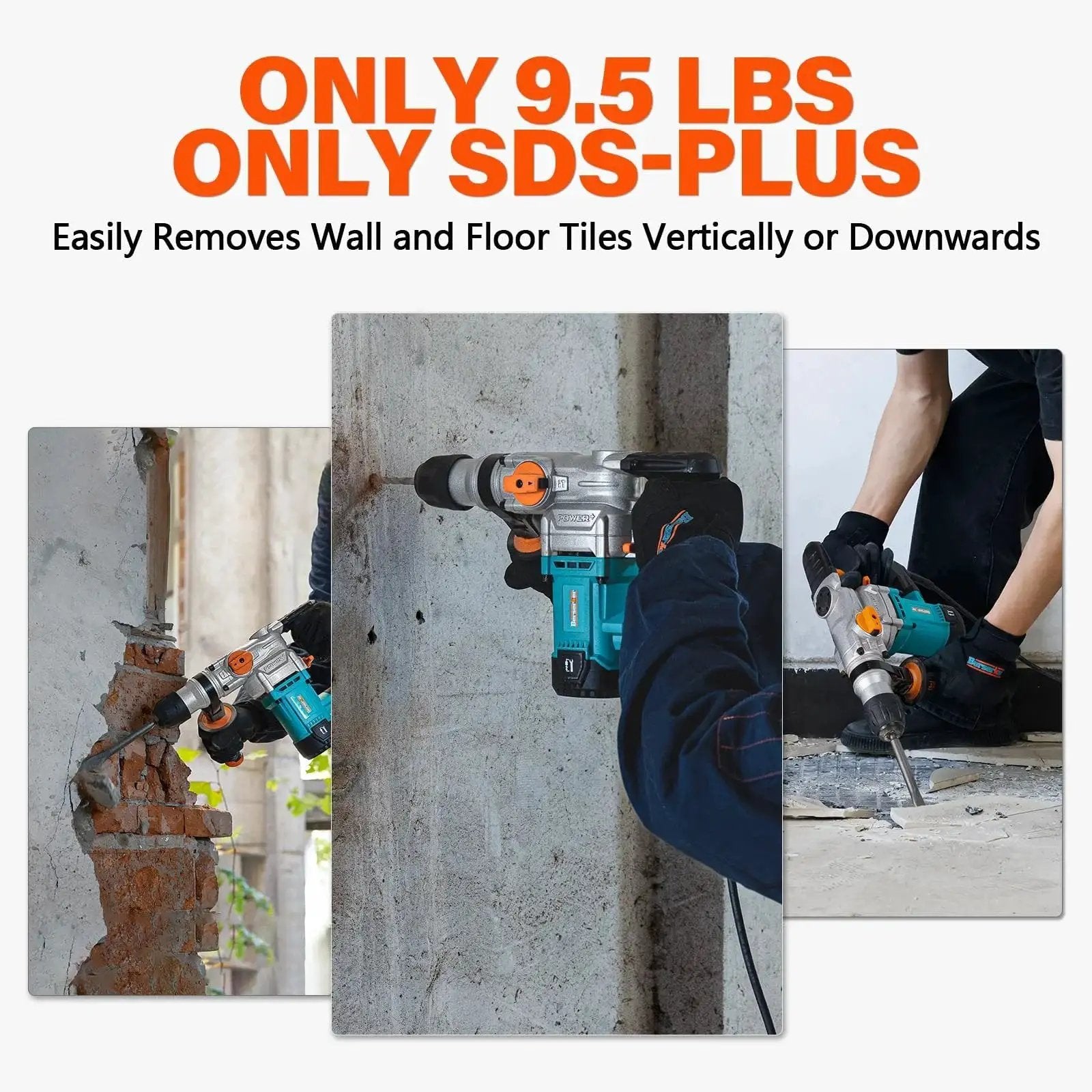 Powerful 9 Amp SDS-Plus rotary hammer delivers fast 1-1/8 in concrete drilling with three modes for drilling, hammering and chiseling.