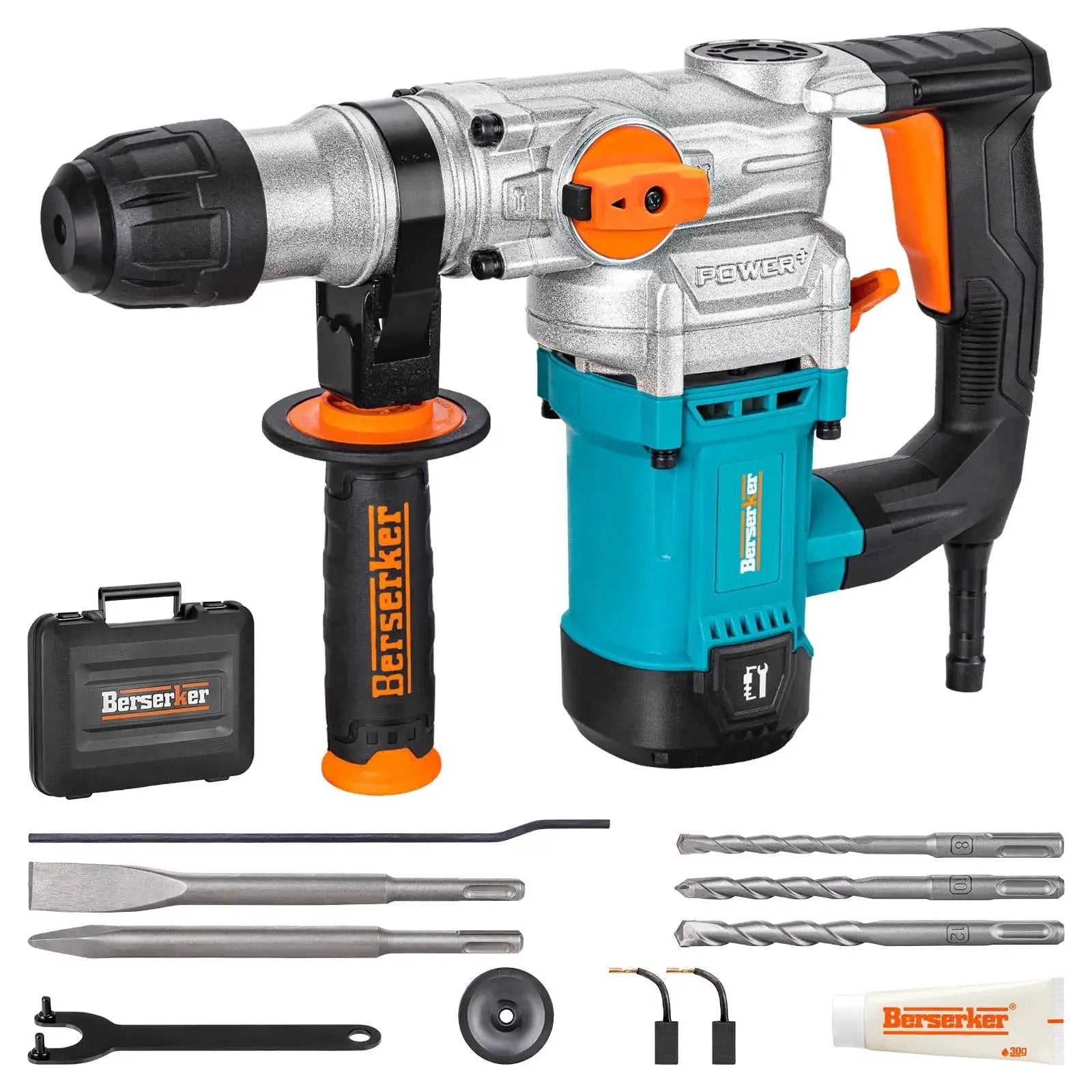 Powerful 9 Amp SDS-Plus rotary hammer delivers fast 1-1/8 in concrete drilling with three modes, includes bits, chisels, carrying case