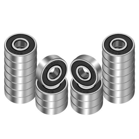 22-Pack 608-2RS Sealed Deep Groove Ball Bearings 8mm x 22mm x 7mm Double Rubber Shields, Precision Carbon Steel 608RS Replacement for Skateboards, Inline Skates, Scooters, Longboards