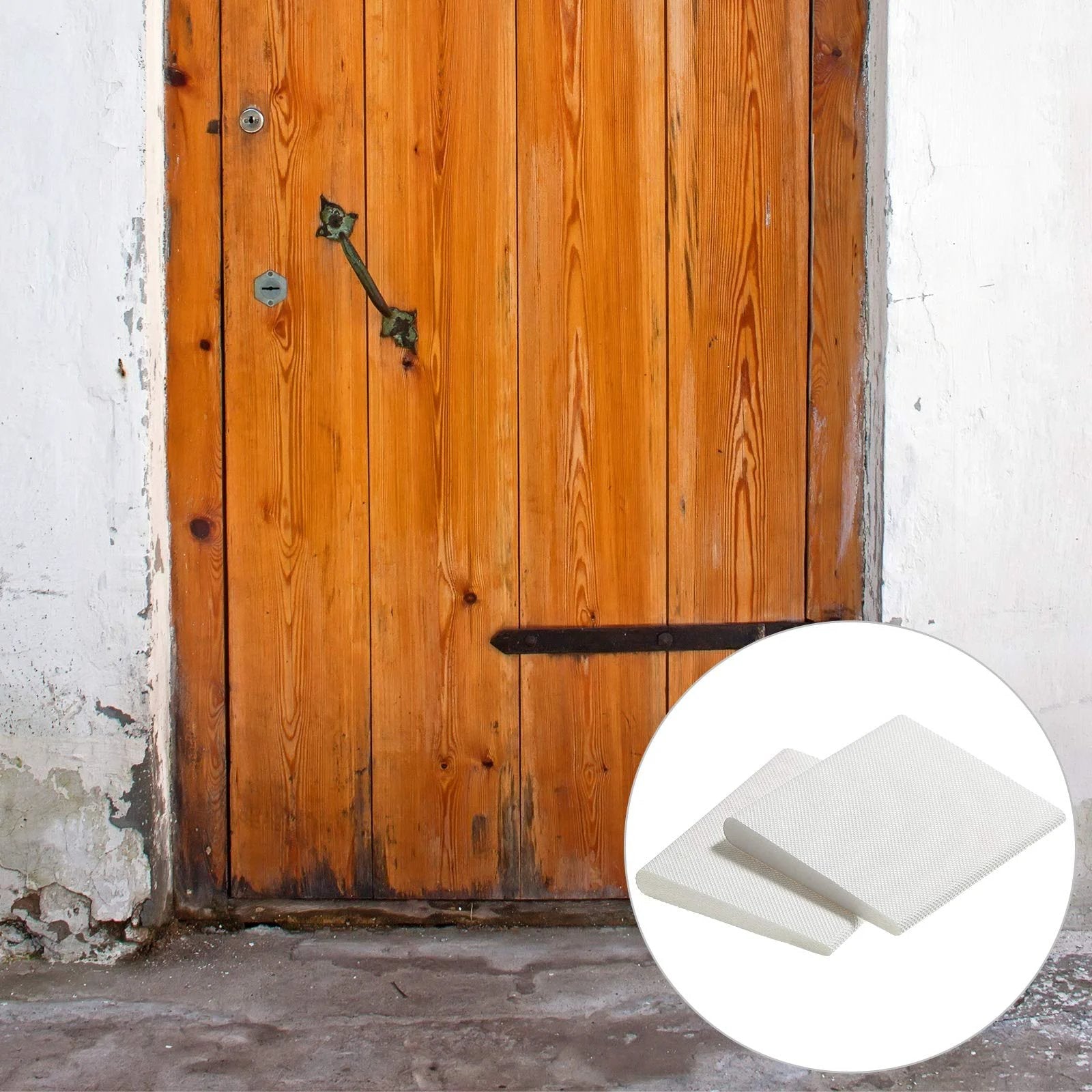 Self Adhesive Door Corner Seals For Weather Stripping And Draft Blocking White 8 Pack Fits Most Doors Easy Peel And Stick Sealing Foam on wooden door
