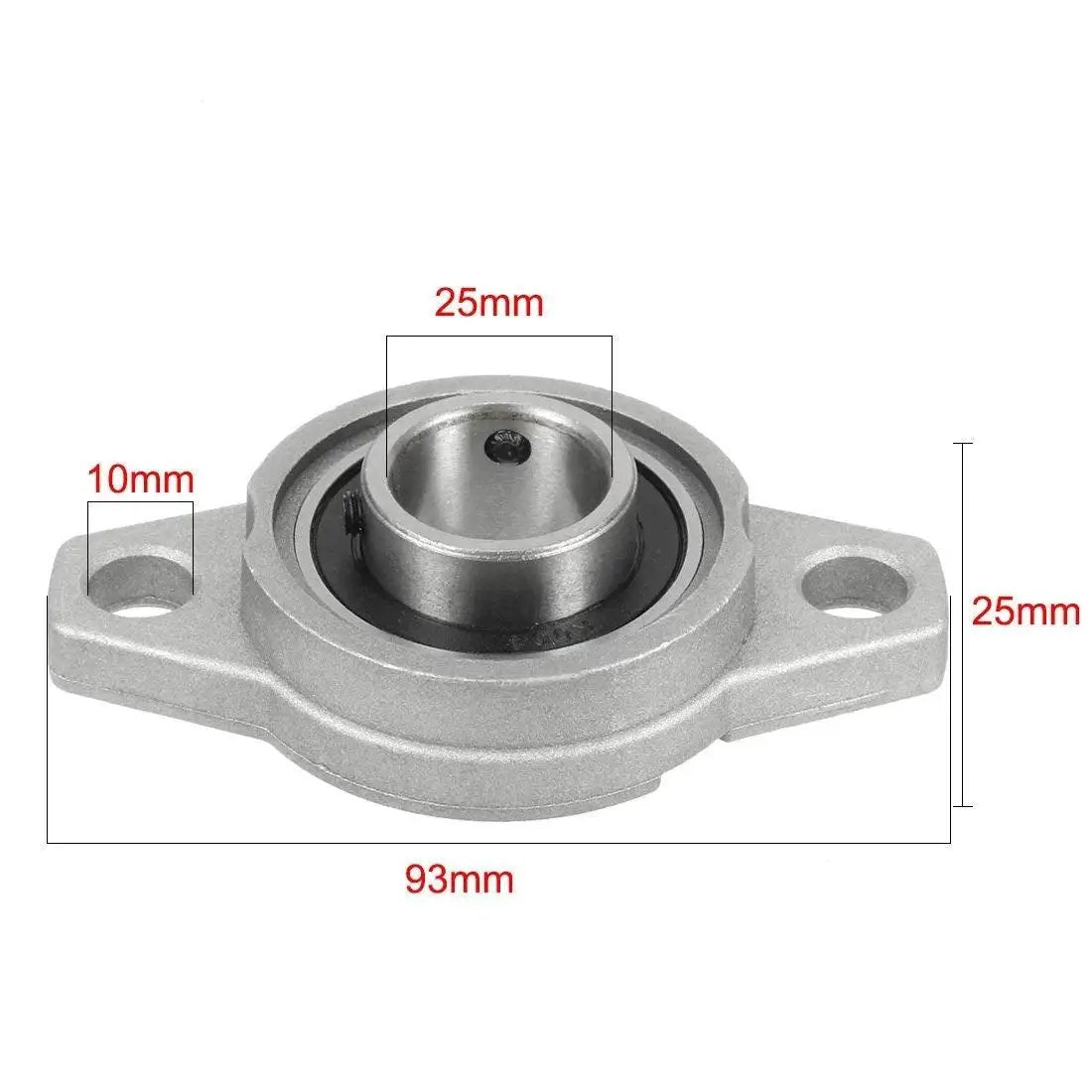 KFL005 25mm Bore Self Aligning Pillow Block Bearing with Zinc Alloy Rhombic Flange Base, dimensions labeled in millimeters.