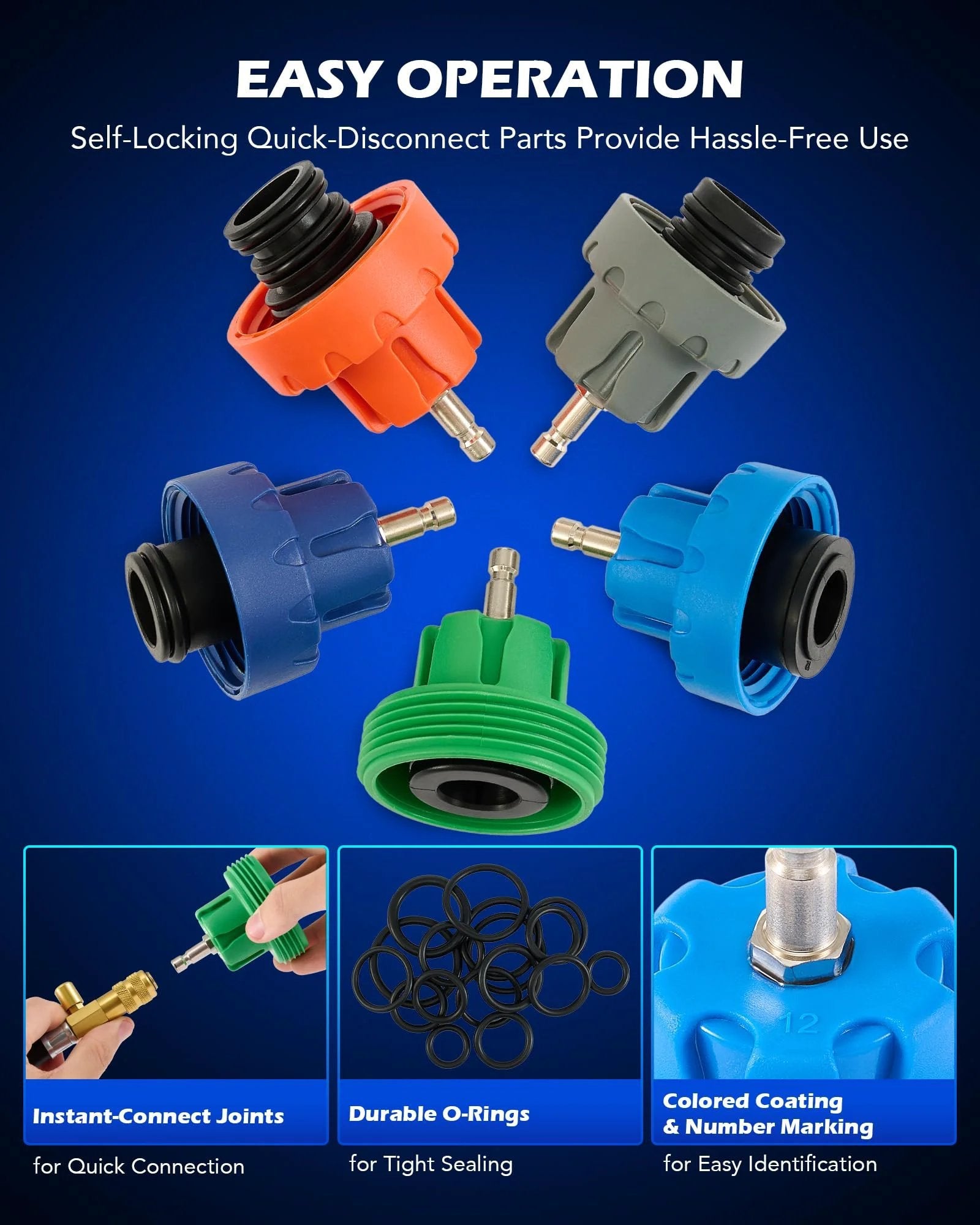 Pro Grade Coolant Pressure Tester Kit With Vacuum Pump And 23 Radiator Adapters, 31 Piece Master Set components, O-rings and connectors.