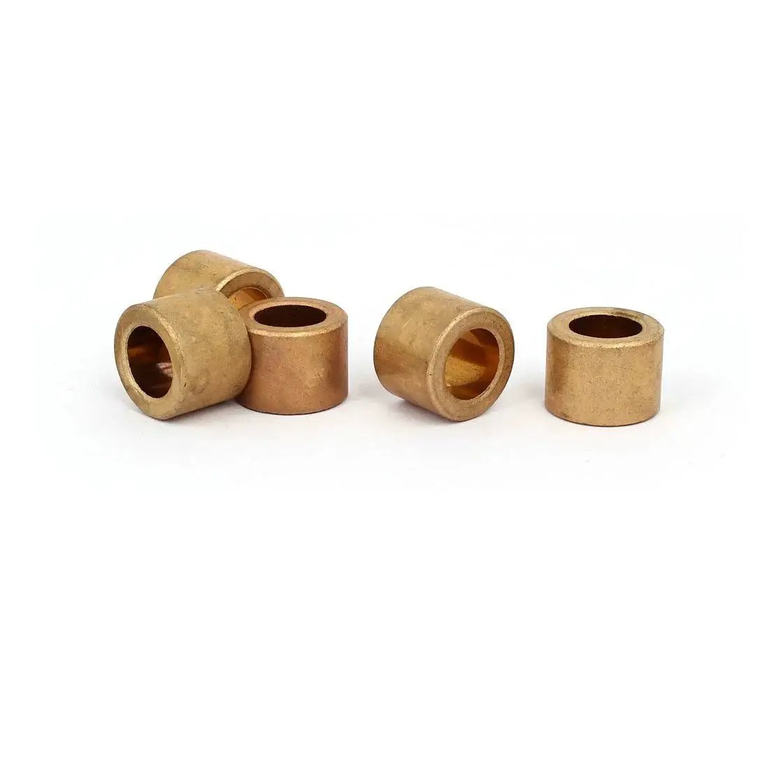 Self Lubricating Brass Bushing Sleeve Bearings 10mm ID 16mm OD 12mm Length Pack Of Five for precision machinery and industrial use.