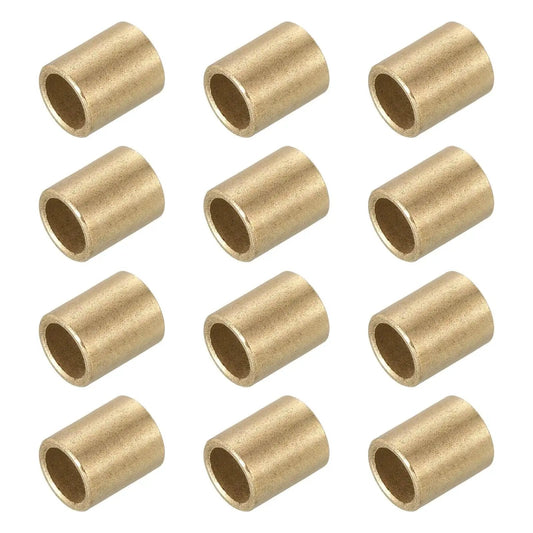 Self-Lubricating Cast Brass Sleeve Bearings With 4mm Bore 6mm OD And 10mm Length Pack Of 12 Gold Tone Bushing For Plain Shaft Sliding Movements