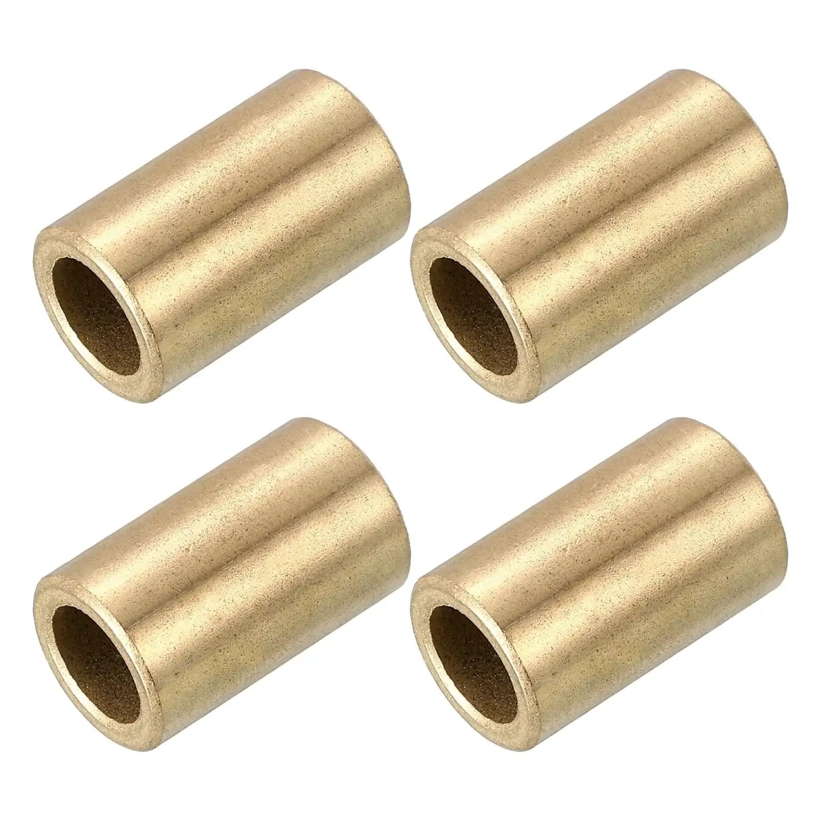 Set of 4 self lubricating cast brass sleeve bearings 8mm bore x 12mm OD x 20mm length for machinery and automotive use