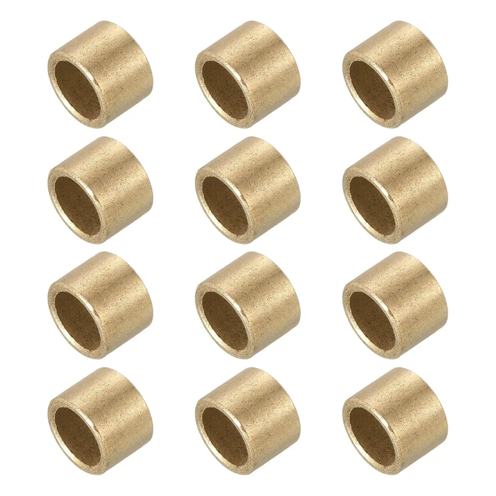 Self Lubricating Cast Brass Sleeve Bearings 6mm Bore 8mm OD 6mm Length Pack of 12 Gold Tone Plain Shaft Bearings displayed