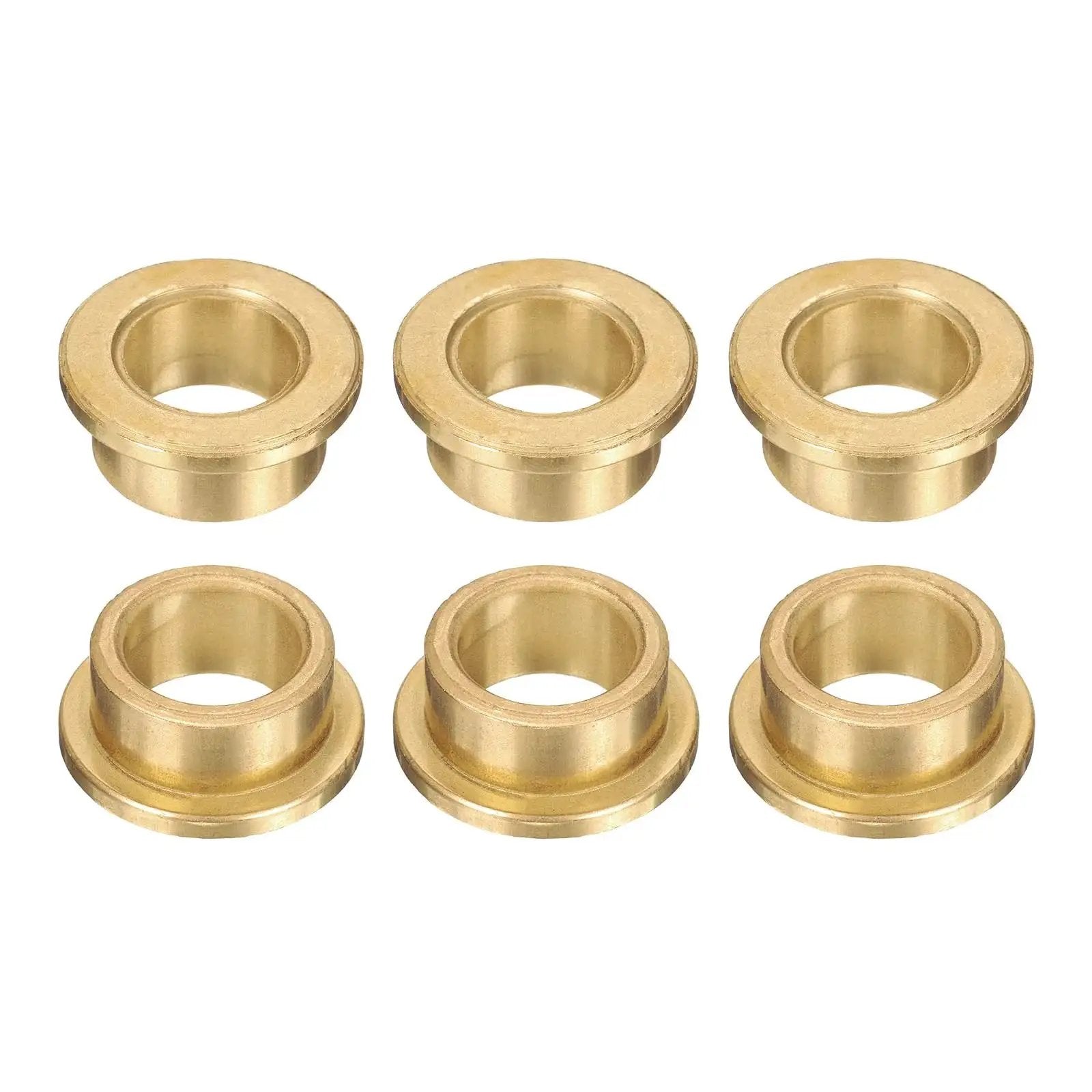 Flange Sleeve Bearings Set Of 6 Self Lubricating Sintered Bronze Bushings With 16mm Bore 22mm Outer Diameter 12mm Length