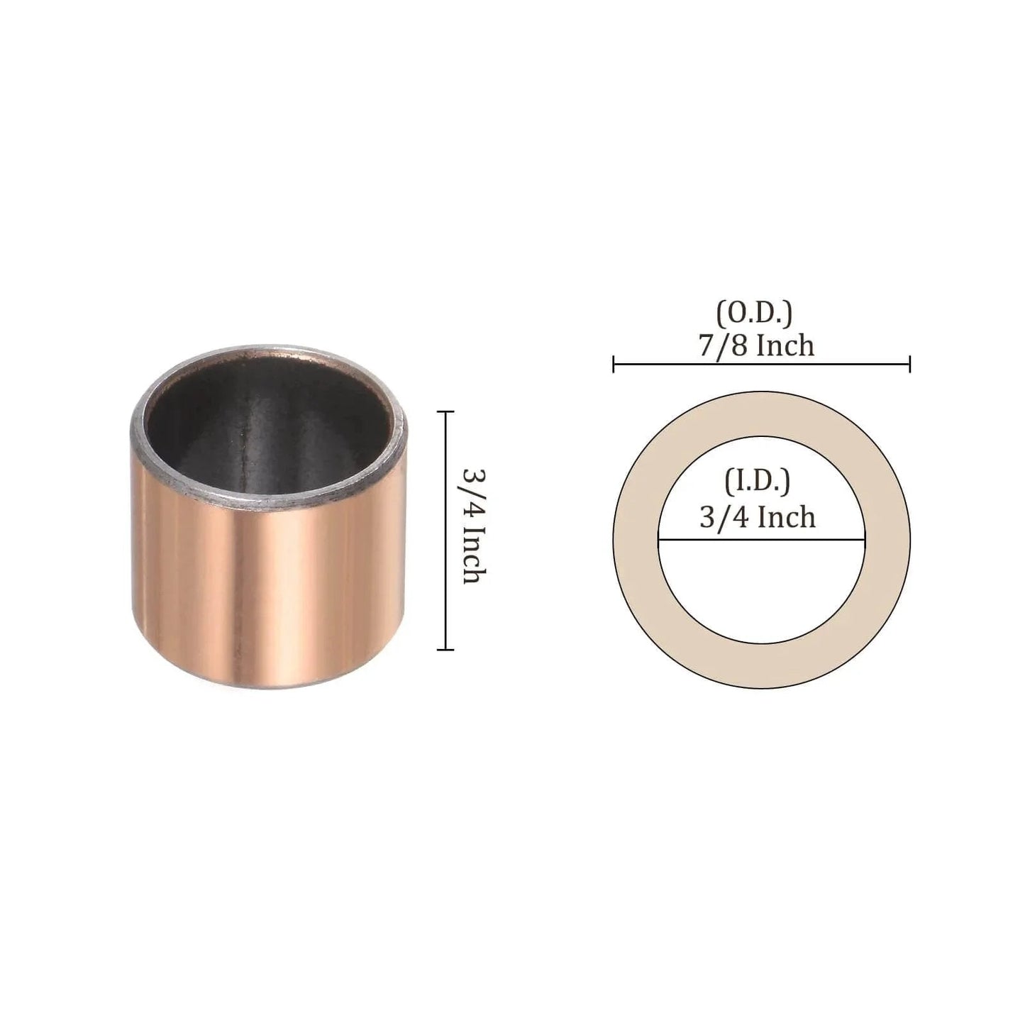 4 Pack Self Lubricating Sleeve Bearings Three Quarters Inch Bore Seven Eighths Inch Outer Diameter And Three Quarters Inch Length Oilless Bushings diagram