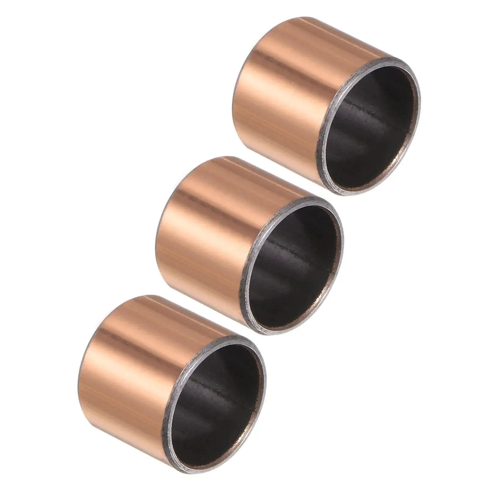 Self Lubricating Sleeve Bearing Set Of Three Three Quarter Inch Bore Seven Eighths Inch Outer Diameter Three Quarter Inch Length Oilless Bushings For Industrial Equipment High Strength Carbon Steel Base Bronze Sintered And Composite Coating