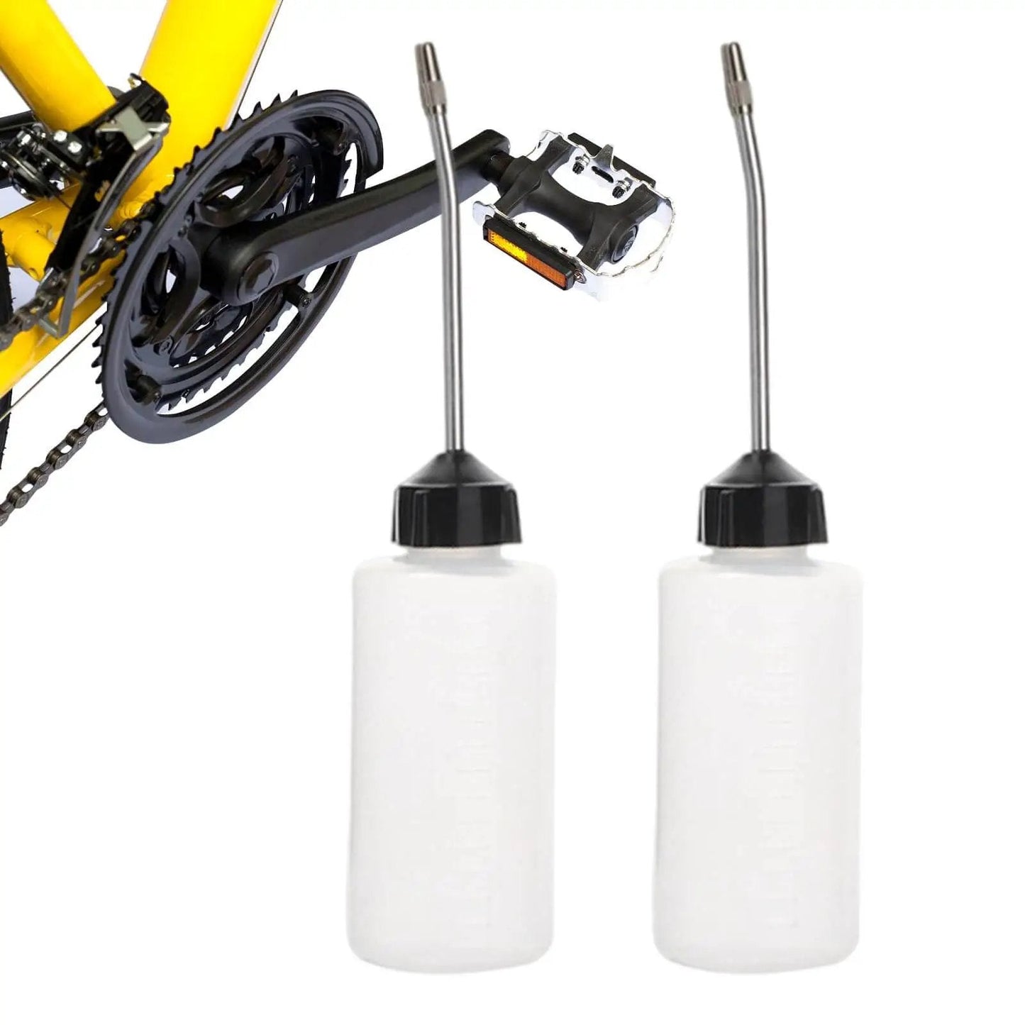 Two Pack 120ml Sewing Machine Oil Can Set With Precision Long Nozzle Lubricant Dispenser near bicycle pedal