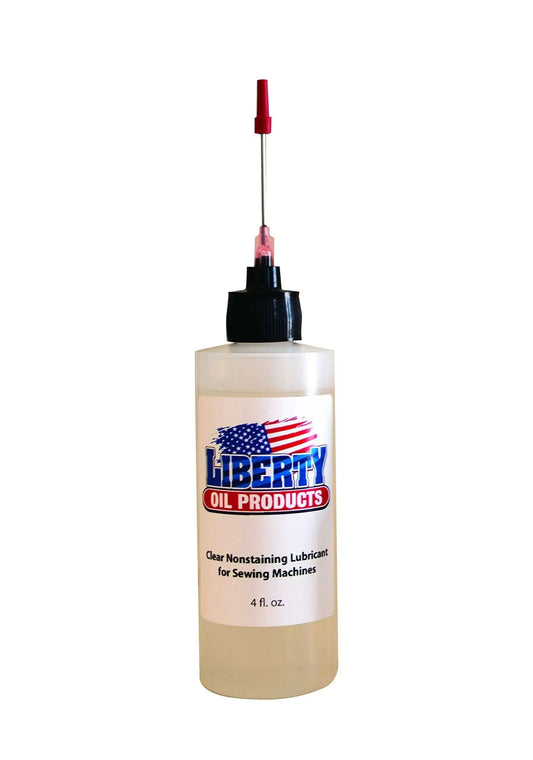 Clear Nonstaining Sewing Machine Oil With Precision Needle Tip Dispenser, 4 Oz Bottle, Keeps All Moving Parts Lubricated For Smooth, Quiet Operation By Liberty