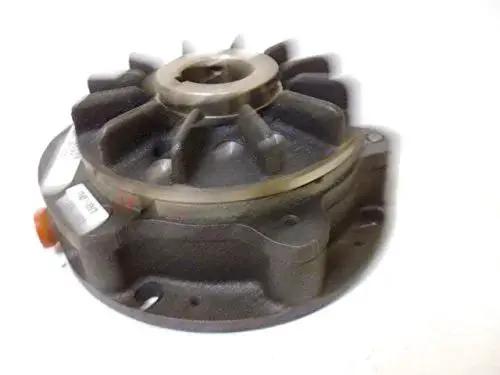 Front view of single unit shaft mounted friction brake with split friction facings, 1.125 bore, 440 in-lb torque, 1800 rpm.
