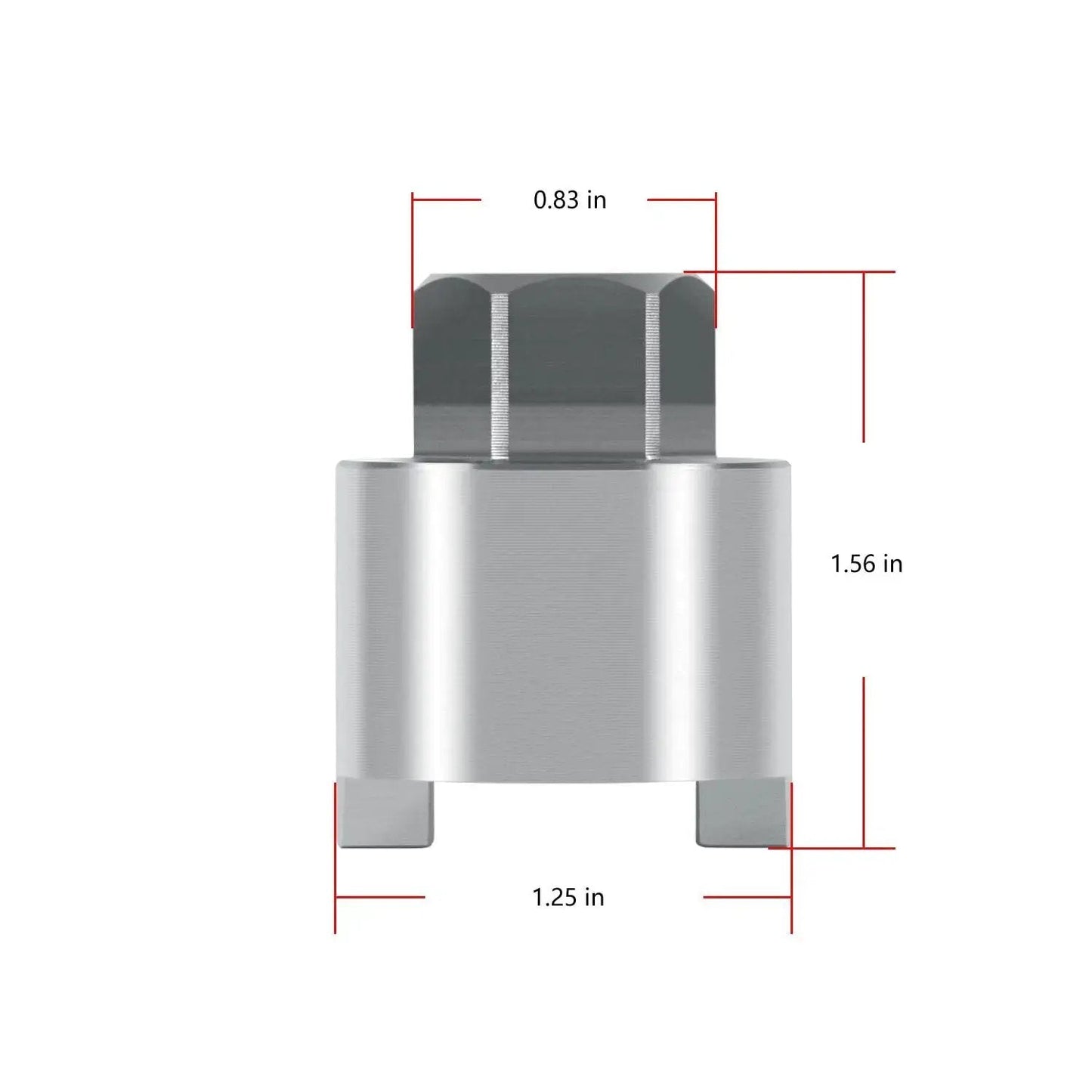 Front view of Heavy Duty Shift Shaft Bushing Tool For Mercury Mariner Mercruiser Outboards with size dimensions