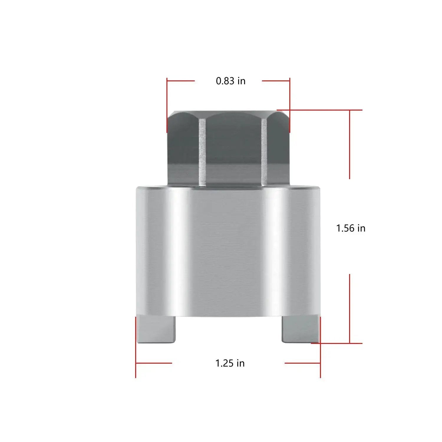 Front view of Heavy Duty Shift Shaft Bushing Tool For Mercury Mariner Mercruiser Outboards with size dimensions
