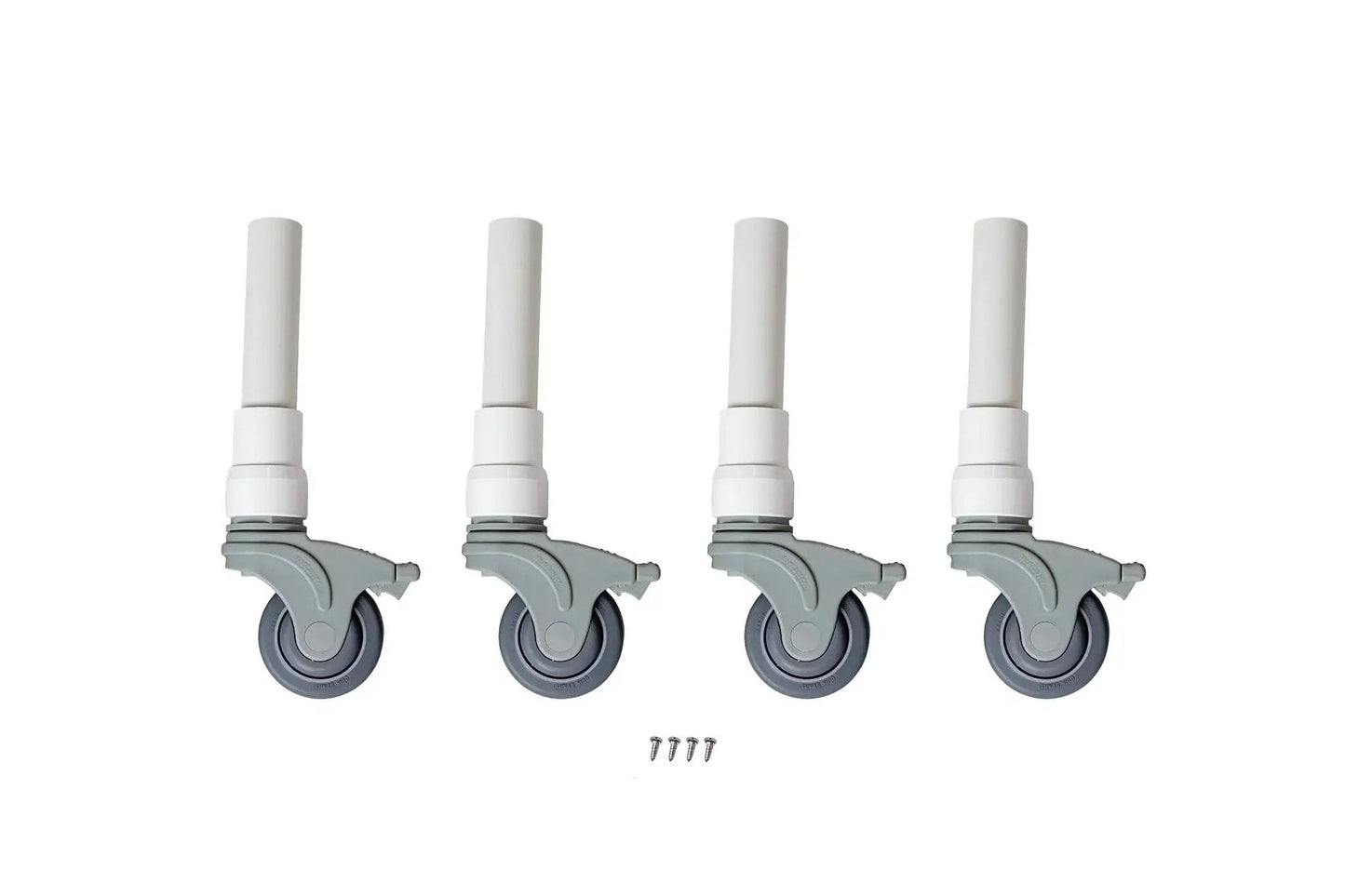 Deluxe Replacement Shower Chair Wheels Set Of Four Locking Rubber Casters With Smooth Stem For Quiet Controlled Rolling