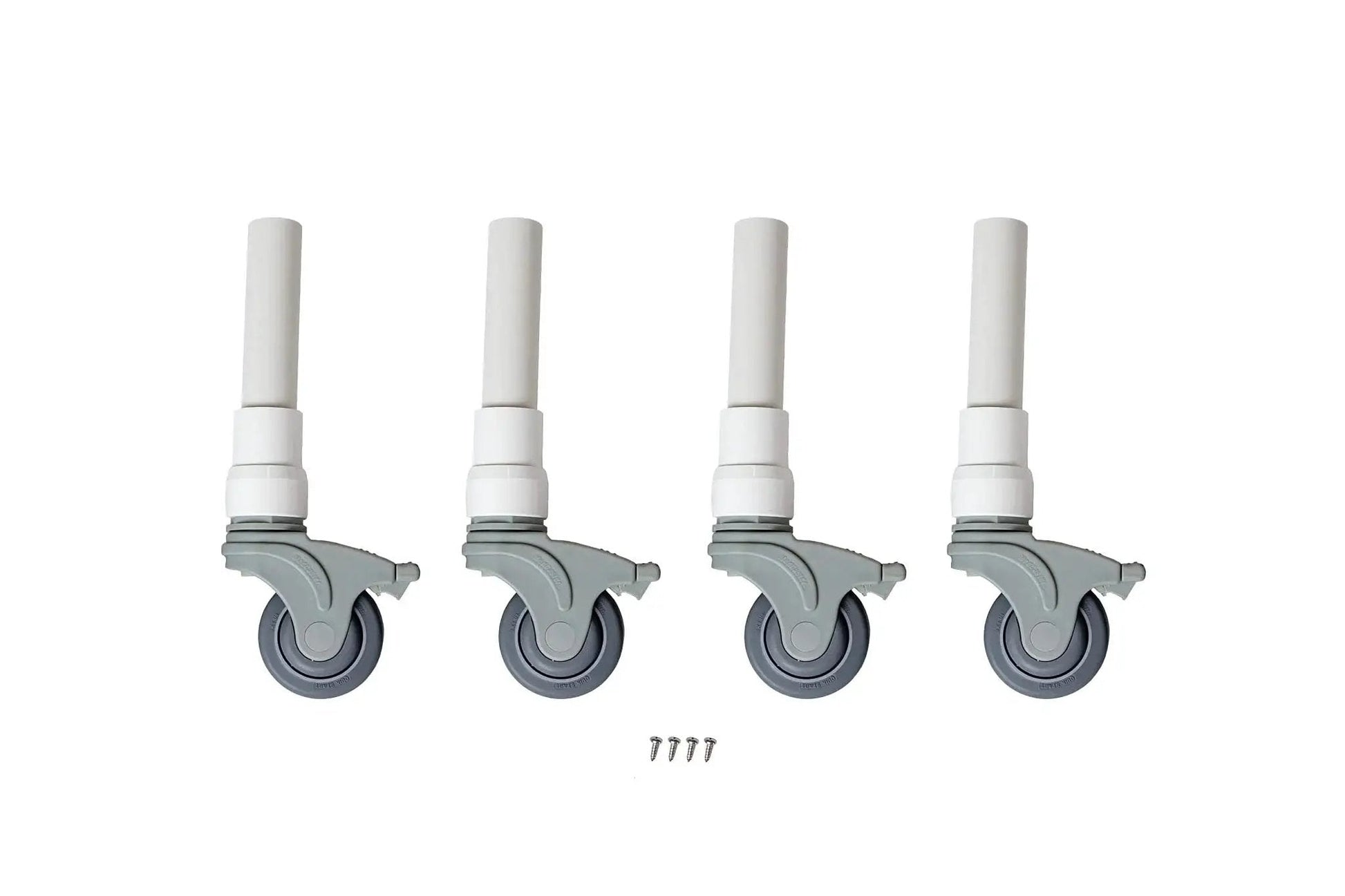 Deluxe Replacement Shower Chair Wheels Set Of Four Locking Rubber Casters With Smooth Stem For Quiet Controlled Rolling