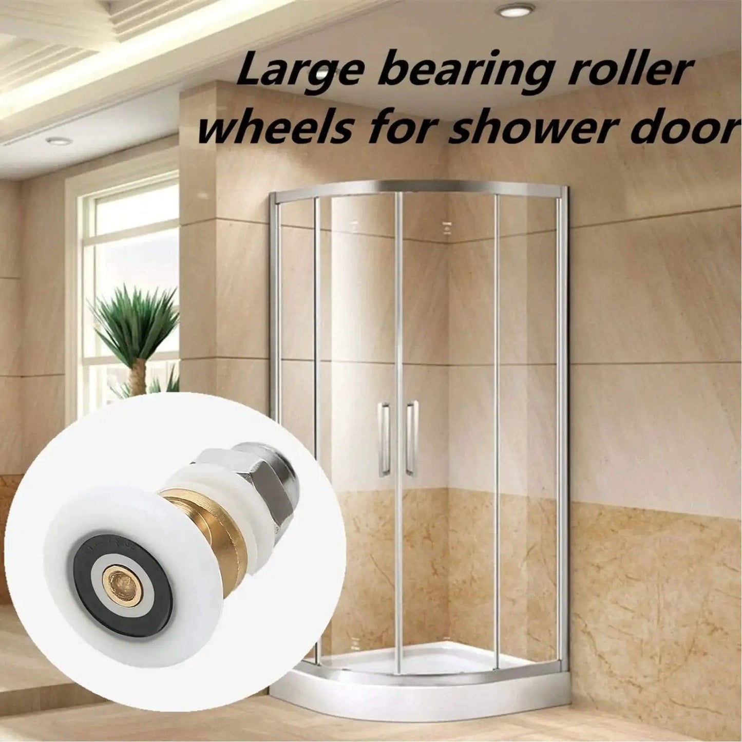 4 Pcs Shower Door Rollers Set 20mm Diameter For Glass Sliding Doors Replacement, ultra quiet high load bearing pulleys