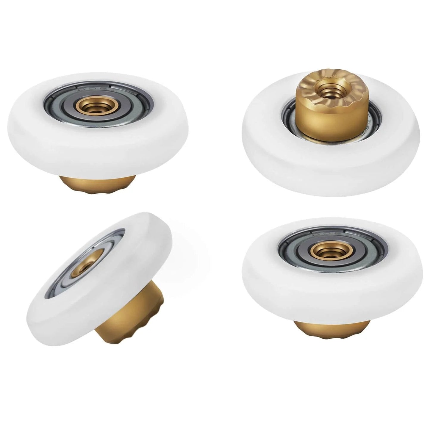 19mm Shower Door Rollers Replacement Set with 304 stainless steel runners for glass doors, heavy duty sliding track wheels, 4-piece