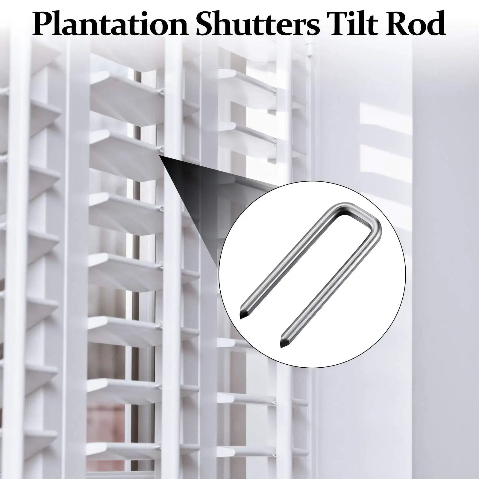 Close-up of 40 Piece Plantation Shutter Repair Kit With Replacement Louvers Staples For Window Blinds Tilt Rods Operable Silver