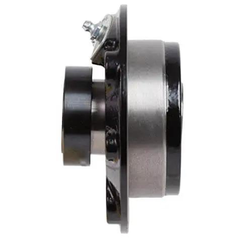 Side view of Heavy-Duty Flanged Cartridge Block Spherical Roller Bearing FC111T 1-11/16 Inch With Interchangeable Cast Iron Housing And Sealed Design Rexnord PT Select Series For Industrial Machinery And Equipment.