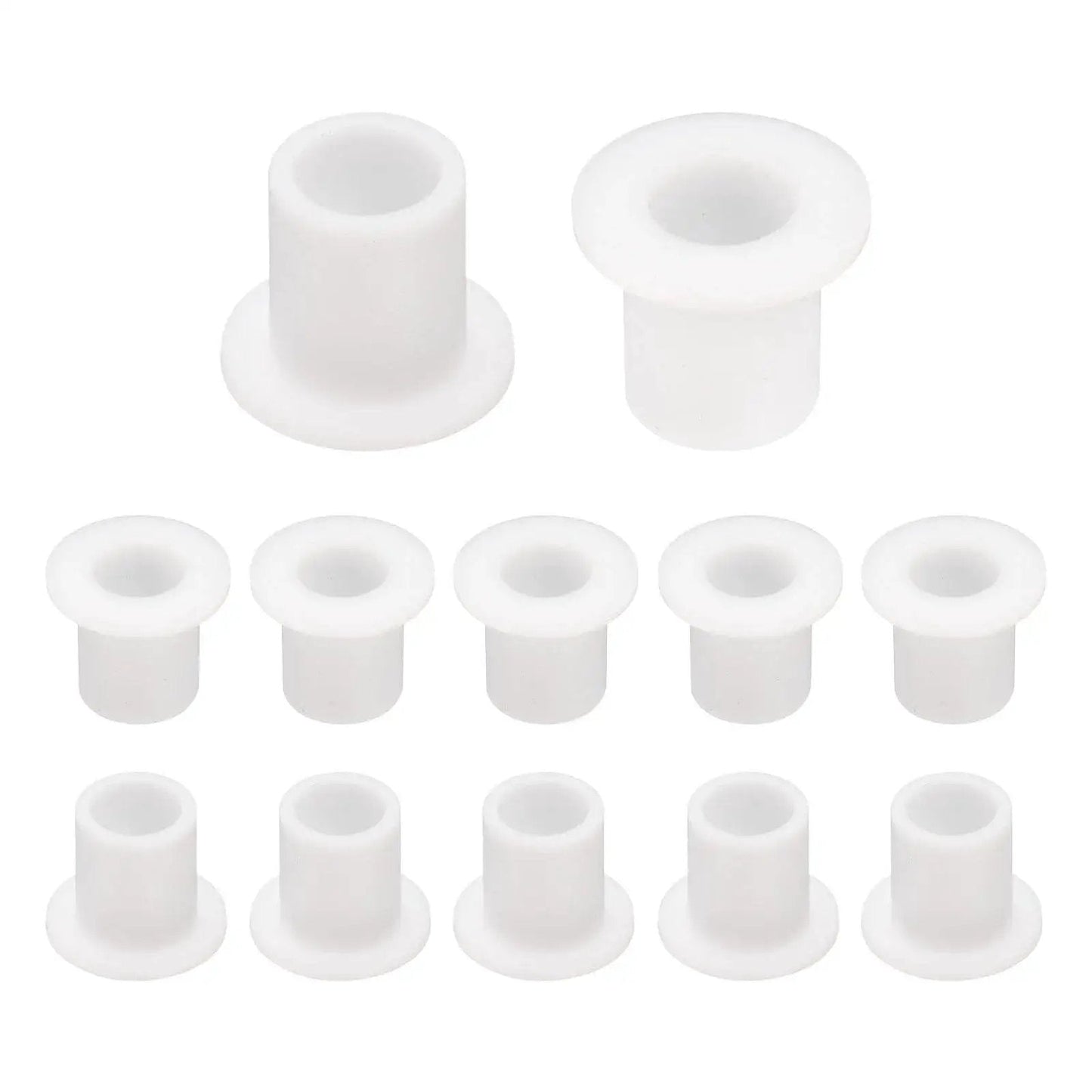 12 Pieces Silicone Flanged Sleeve Bearings White ID 6mm OD 8mm Length 10mm Flange Diameter 12mm Self Lubricating Bushings