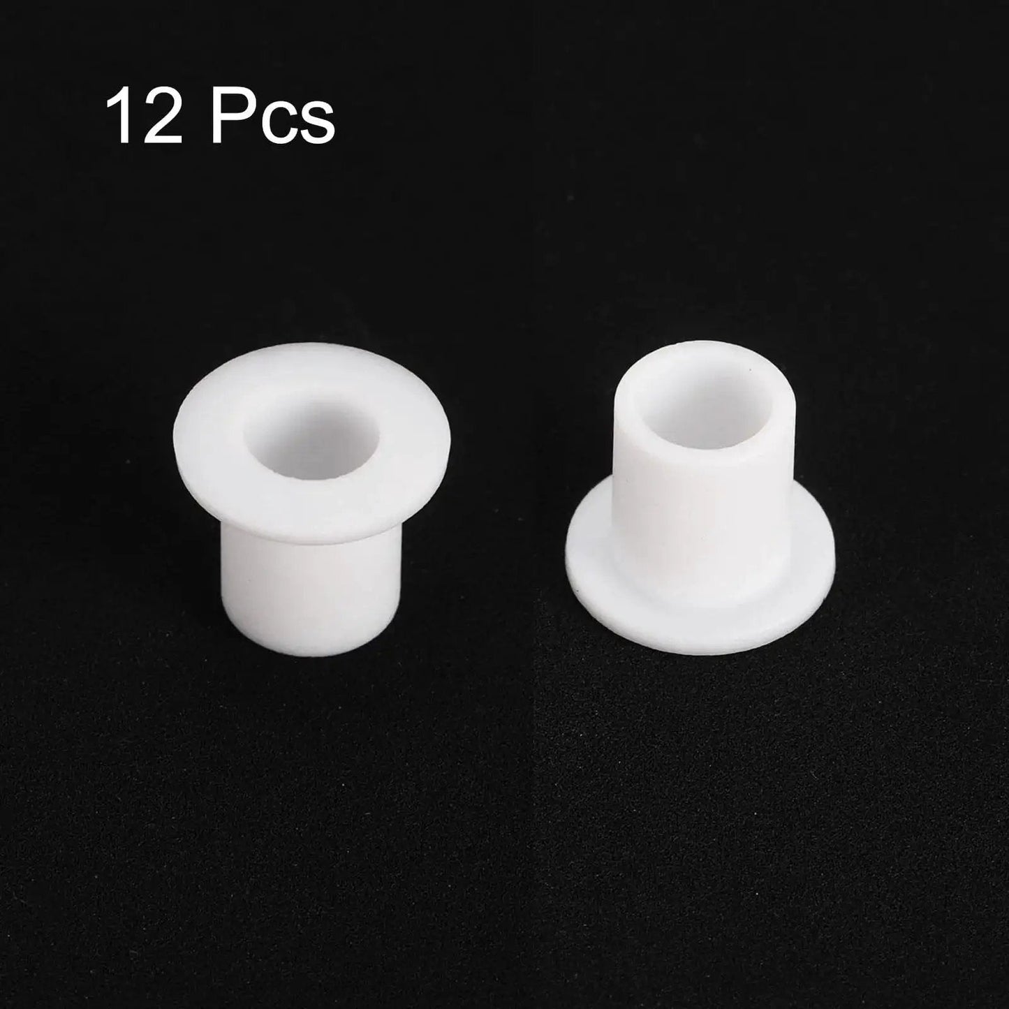 12 Pieces Silicone Flanged Sleeve Bearings White ID 6mm OD 8mm Length 10mm Flange Diameter 12mm Self Lubricating Bushings