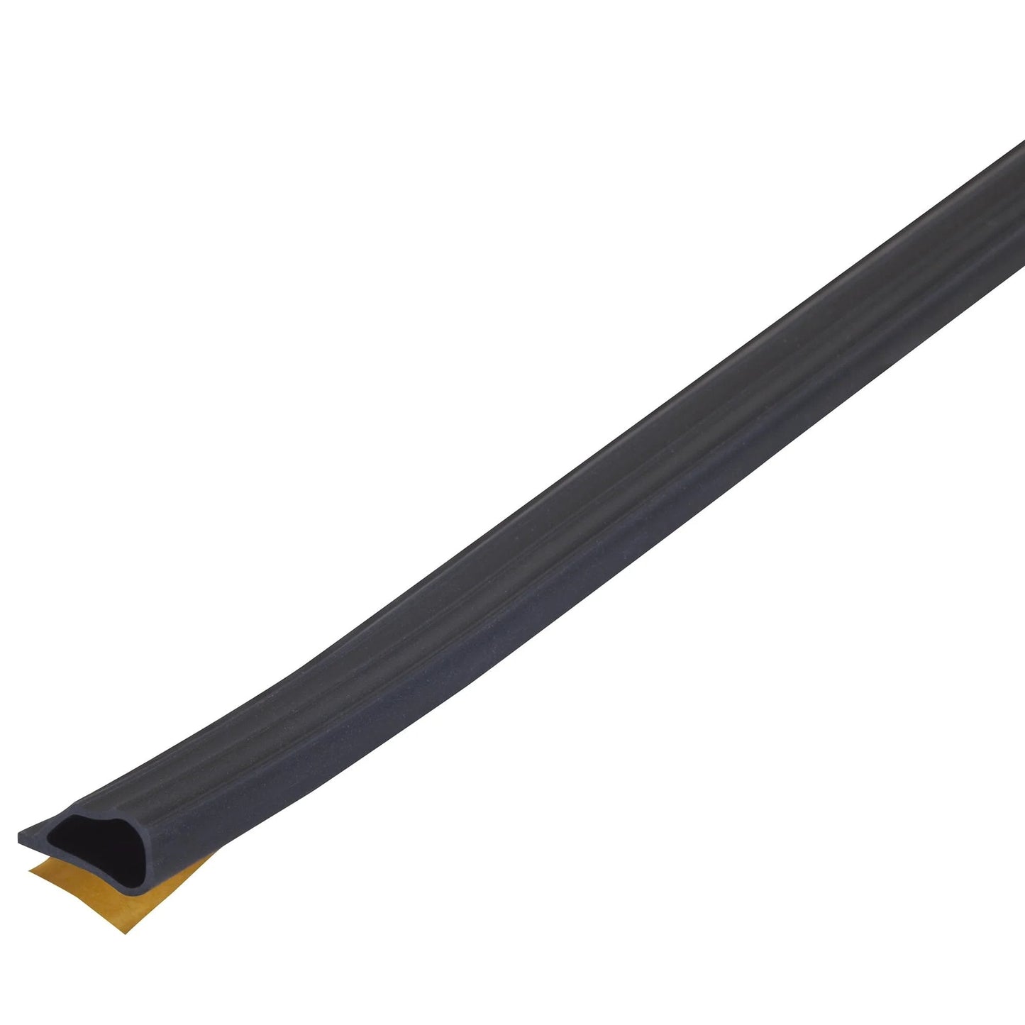 Highly Durable Silicone Rubber Gasket Seal For Doors And Windows Flexible In Extreme Temperatures Indoor And Outdoor Use No Hardware Required Self Sealing Weatherstripping For Gaps Black 20 Foot Length, side view of the gasket.