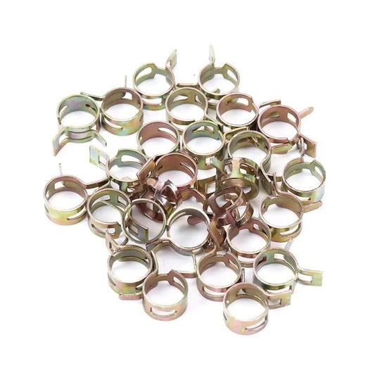 20 Piece Silicone Wrapped 304 Stainless Steel Hose Clip Set Reusable Clamps For Boats And Motorcycles With Size Marked Bands