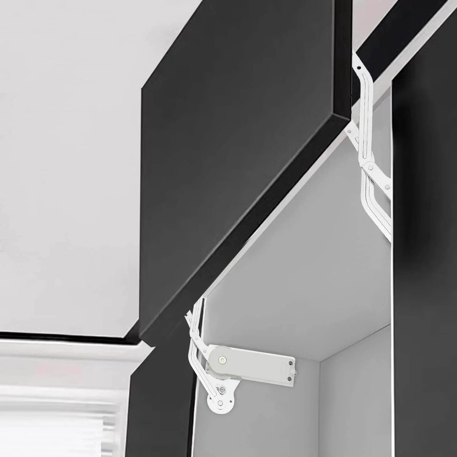 Cabinet Door Hinges Set Folding Lift up Top Table Vertical Swing Lift Up Stay Pneumatic Arm Kitchen Mechanism Hinges durable silent silver