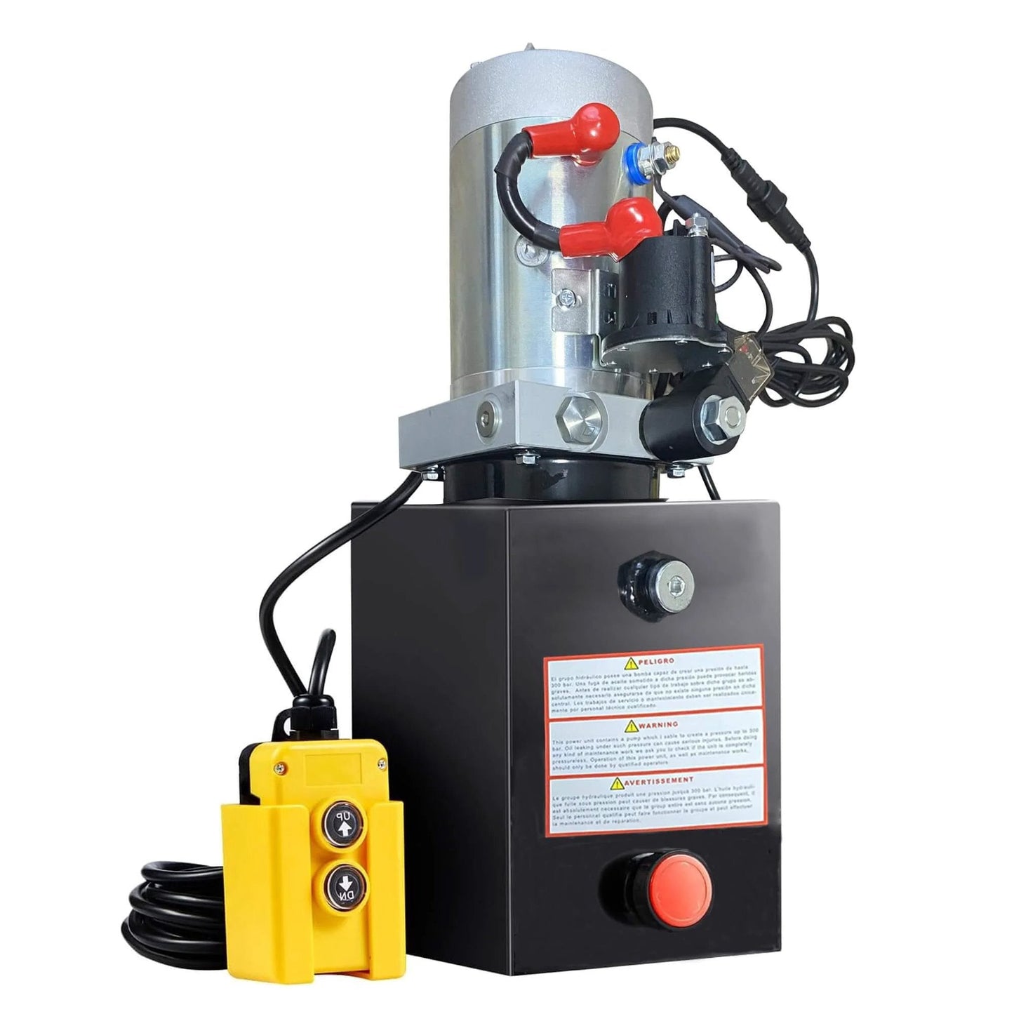 ✝️ Single Acting Hydraulic Pump 8 Quart Hydraulic Power Units 12V DC Hydraulic Pump SAE#6 Connector shown with control switch