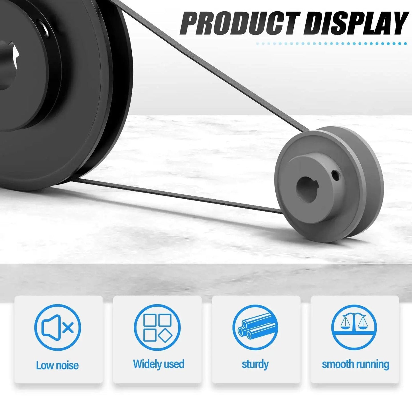 Single Groove V Belt Pulley For V-Belt Drive Systems, Two Point Five Inch Outer Diameter, Five Eighth Inch Bore, cast iron display