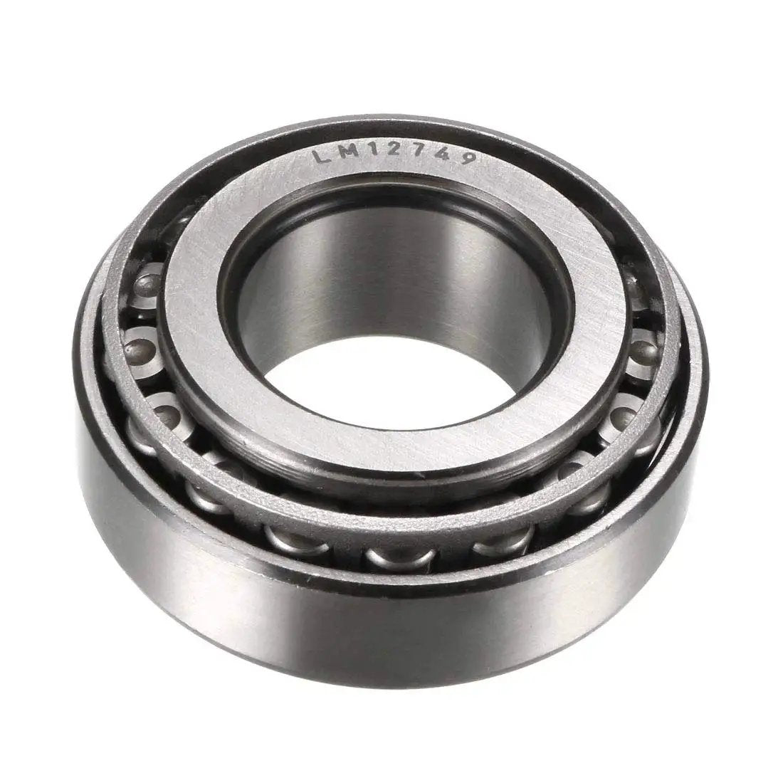 Single Row Tapered Roller Bearing Cone and Cup Set LM12749/LM12710 for machinery load support, showing precise bore and OD specs.