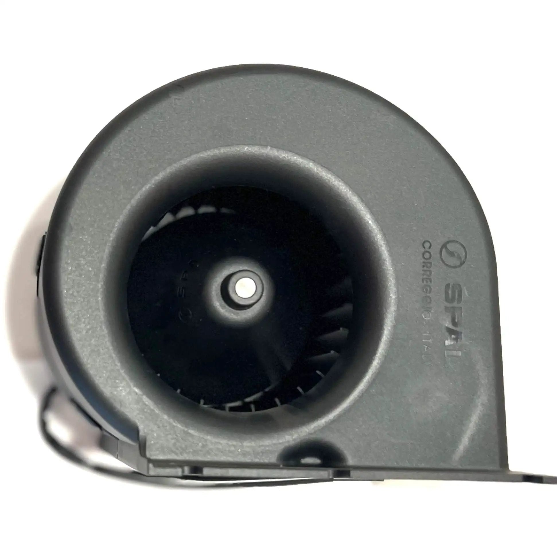 High Performance 335 CFM Single Wheel Centrifugal Blower For 12 Volt HVAC And Rear Air Circulation In Vans And RVs With Beast Power By SPAL 30003542 023 A70 74D, front view