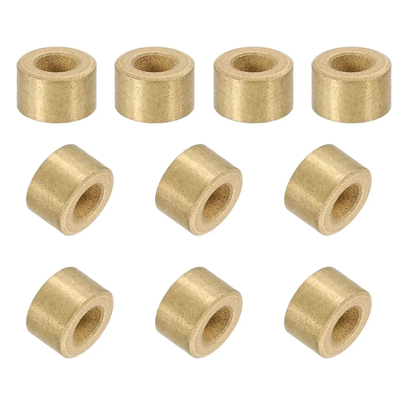 Set Of 30 Sleeve Bearings 4mm Bore 8mm OD 5mm Length Self Lubricating Sintered Bronze Bushings displayed on white background