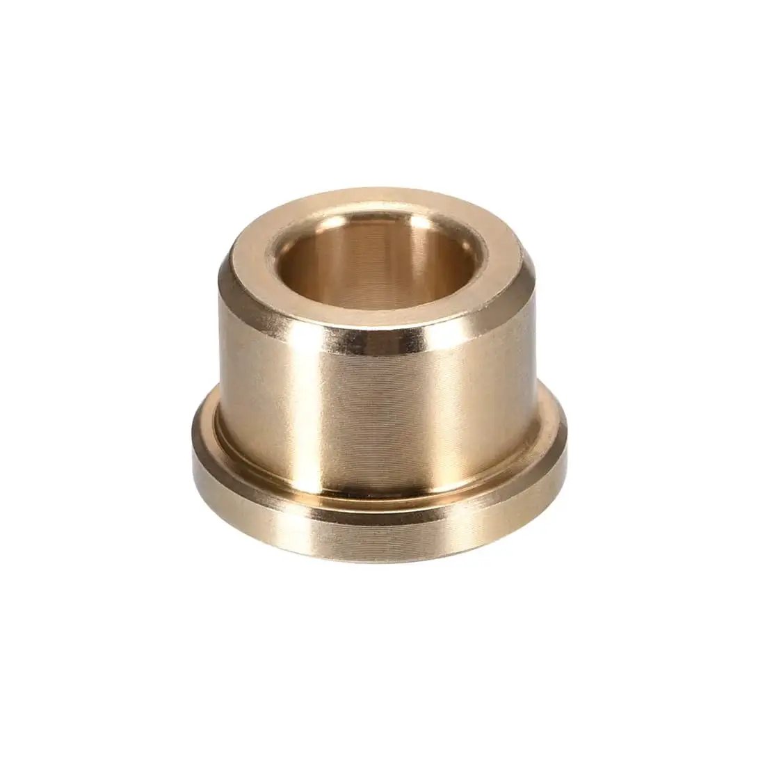 Sintered Bronze Flange Bearing Sleeve Three Eighths Bore Five Eighths Outer Diameter One Half Inch Length Three Quarter Flange Diameter
