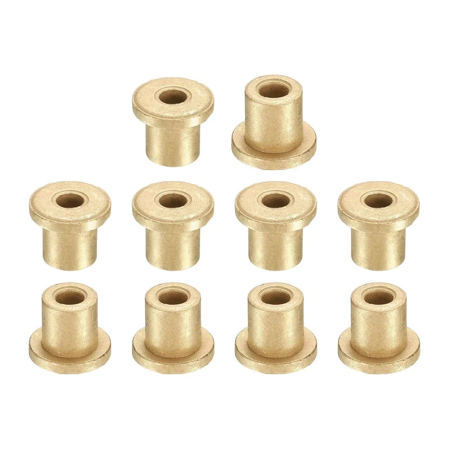 Premium Sintered Bronze Flange Sleeve Bearings With 4mm Bore 8mm Outer Diameter 10mm Length 12mm Flange Diameter 10 Pack