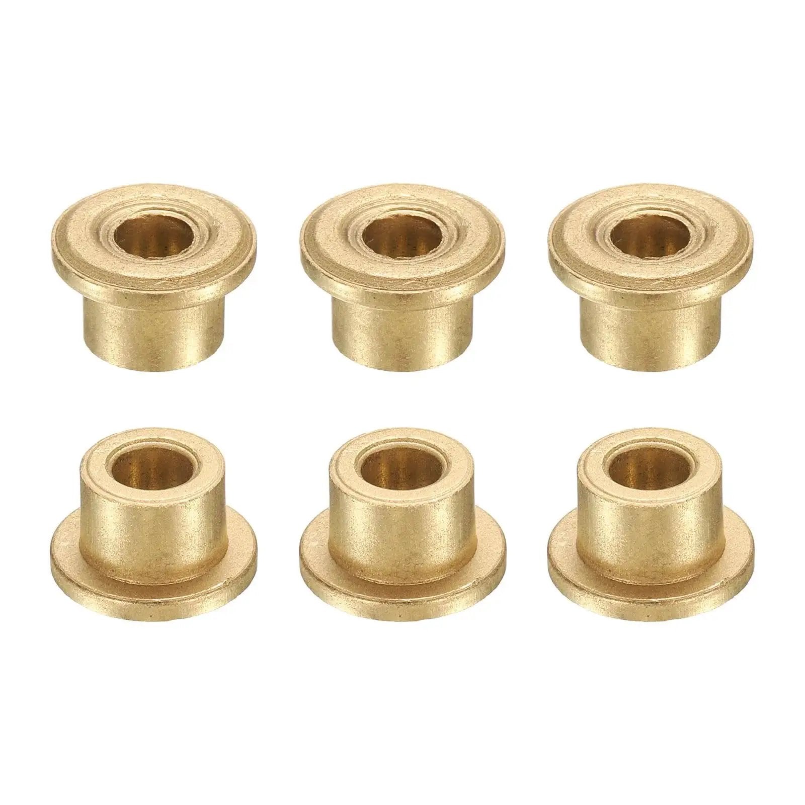 Six Pack Flange Sleeve Bearings 5mm Bore 9mm OD 8mm Length Self Lubricating Sintered Bronze Bushings With 13mm Flange Diameter