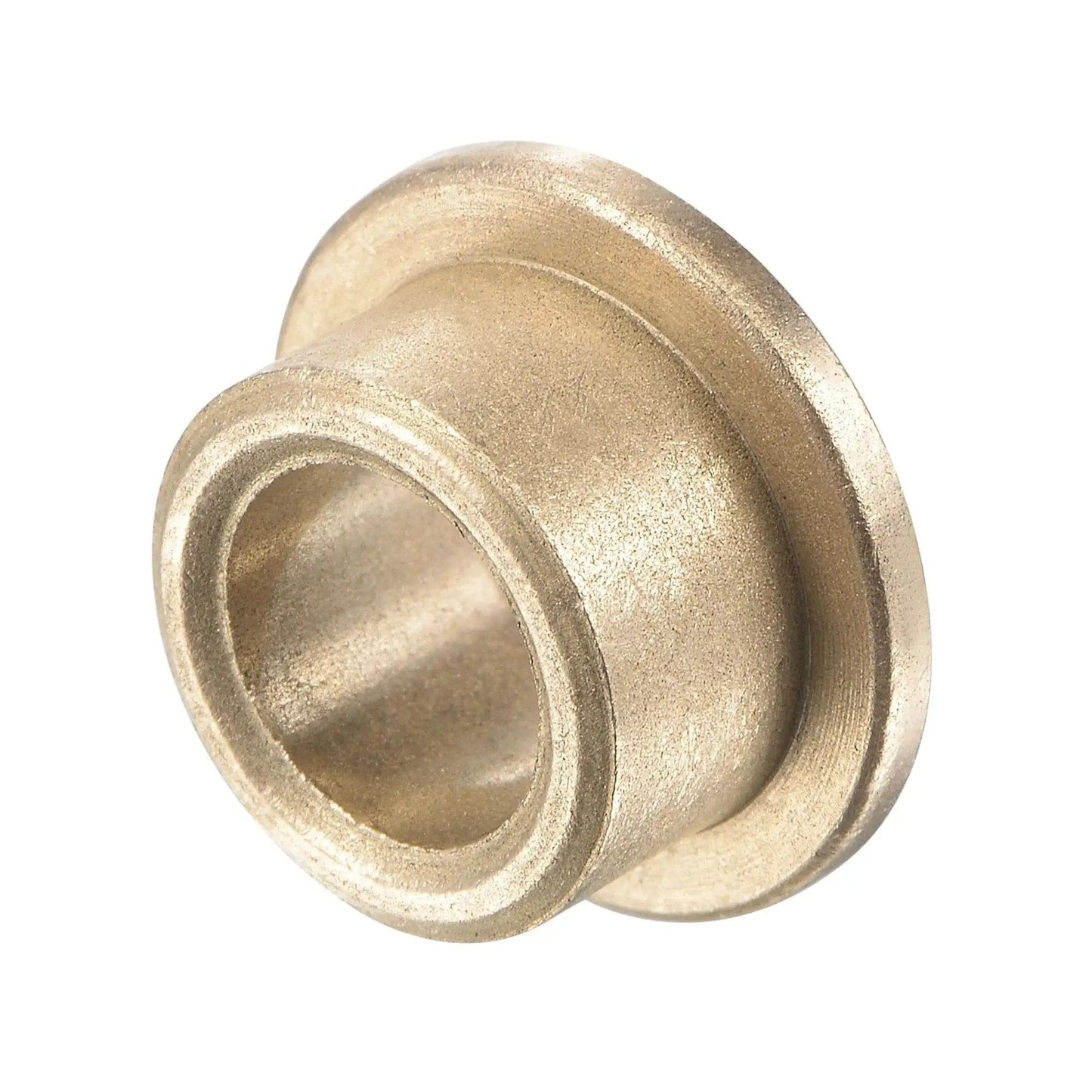 Close-up of Flange Sleeve Bearing 8mm Bore 12mm OD 8mm Length 16mm Flange Diameter 16mm Flange Thickness 2mm Sintered Bronze
