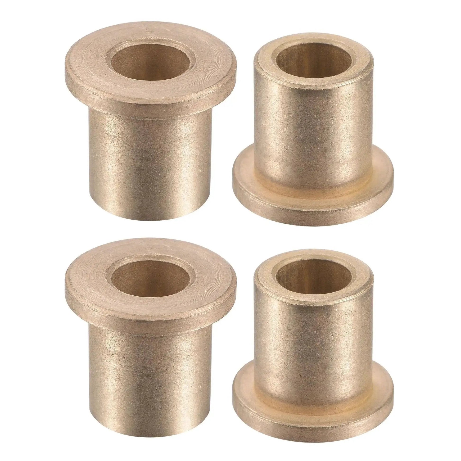Flange Sleeve Bearings 10mm Bore 16mm OD 20mm Length 22mm Flange Diameter 3mm Flange Thickness Sintered Bronze Self-Lubricating Bushing
