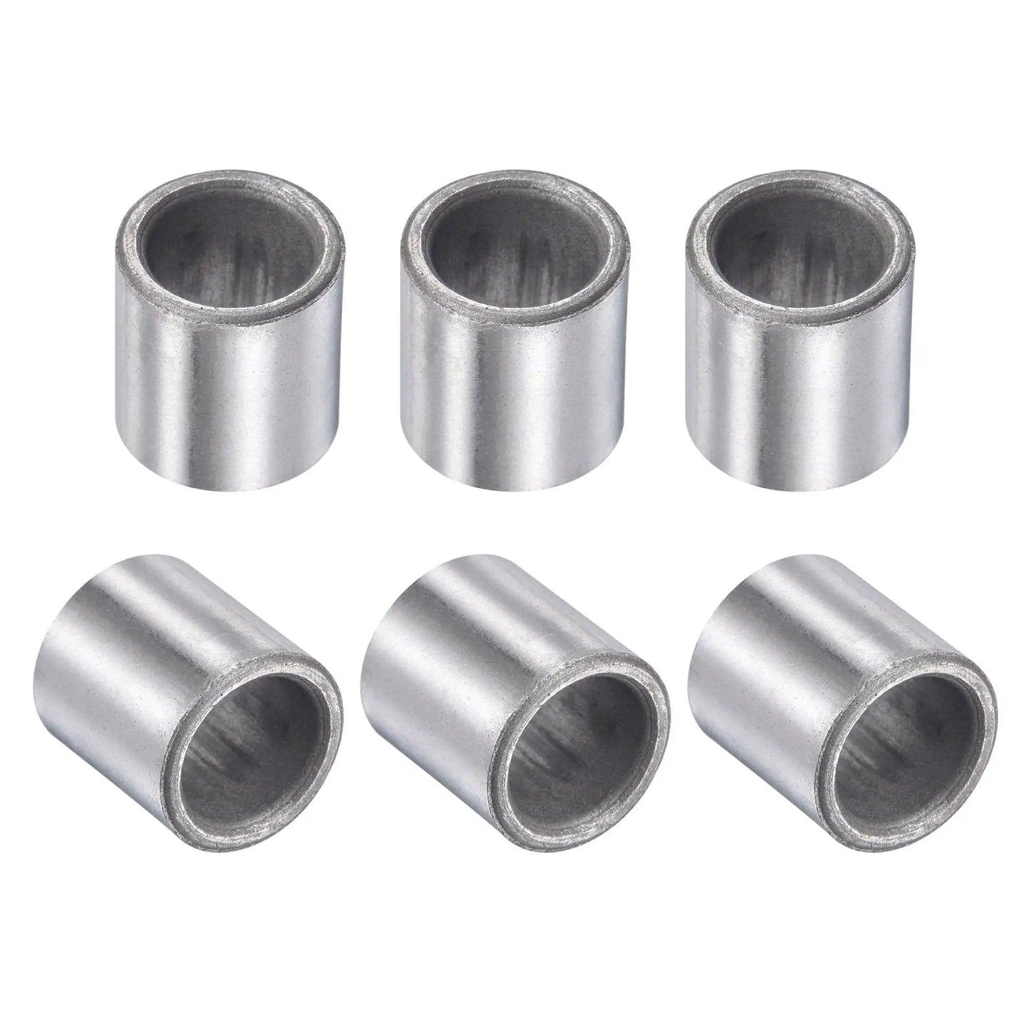Self-Lubricating Sleeve Bearings Set Of 6, Sintered Iron Bushings With 10mm Bore, 14mm Outside Diameter, 15mm Length, front view